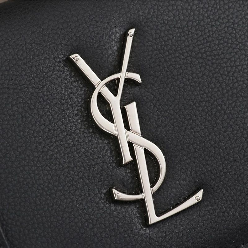 Saint Laurent Medium Sunset Chain Bag In Textured Leather Black Silver - 1:1High-quality replica