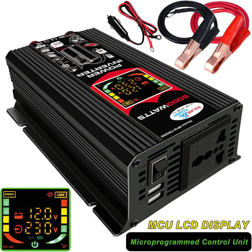 6000W Complete Solar Panel Kit Solar Power Generator 100A Home 110V Grid System - Image 6