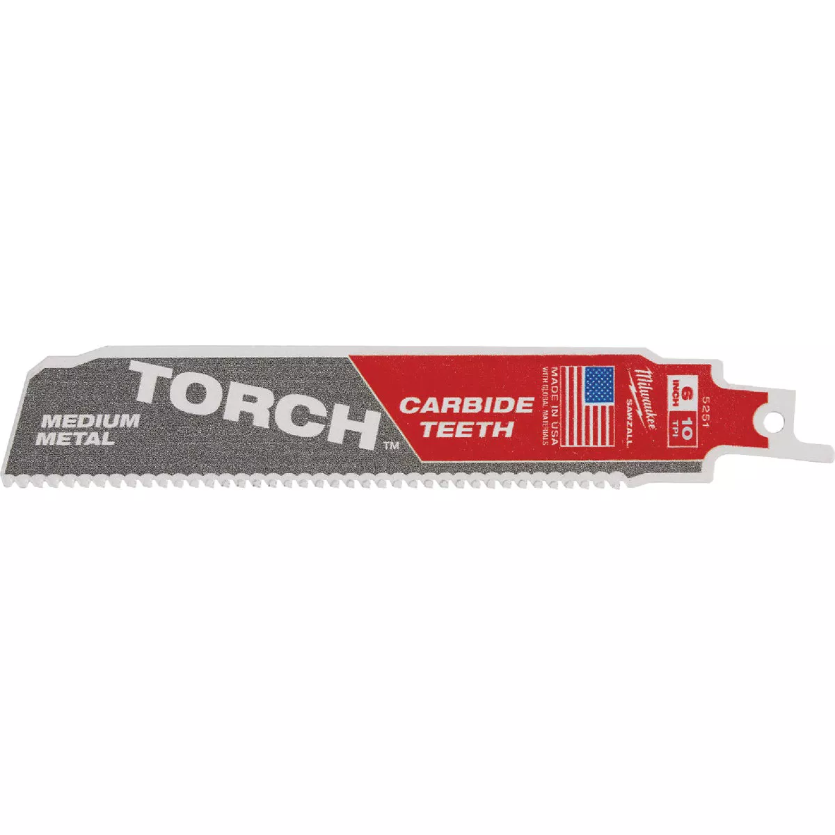 Milwaukee SAWZALL TORCH 6 In. 10 TPI Carbide Medium Metal Reciprocating Saw Blade