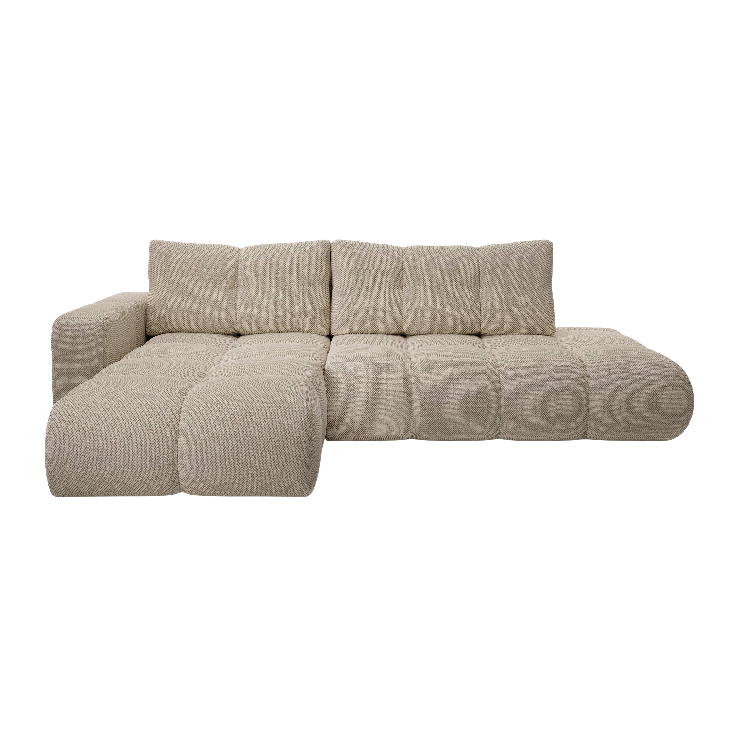 Blokker Charme Hoekbank Links met Slaapfunctie - Weefstof - Beige