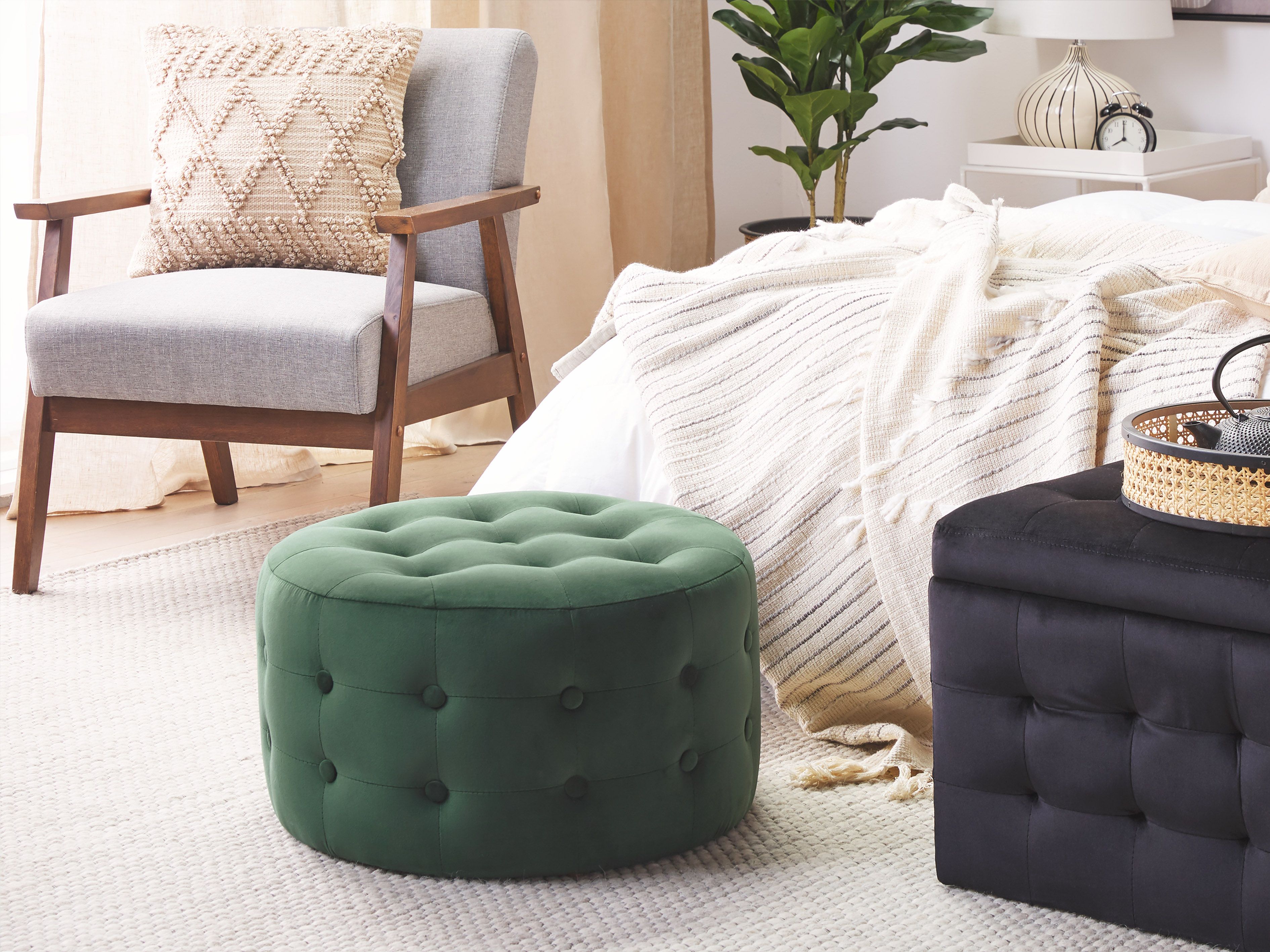 Pouffe TAMPA Velvet Dark Green