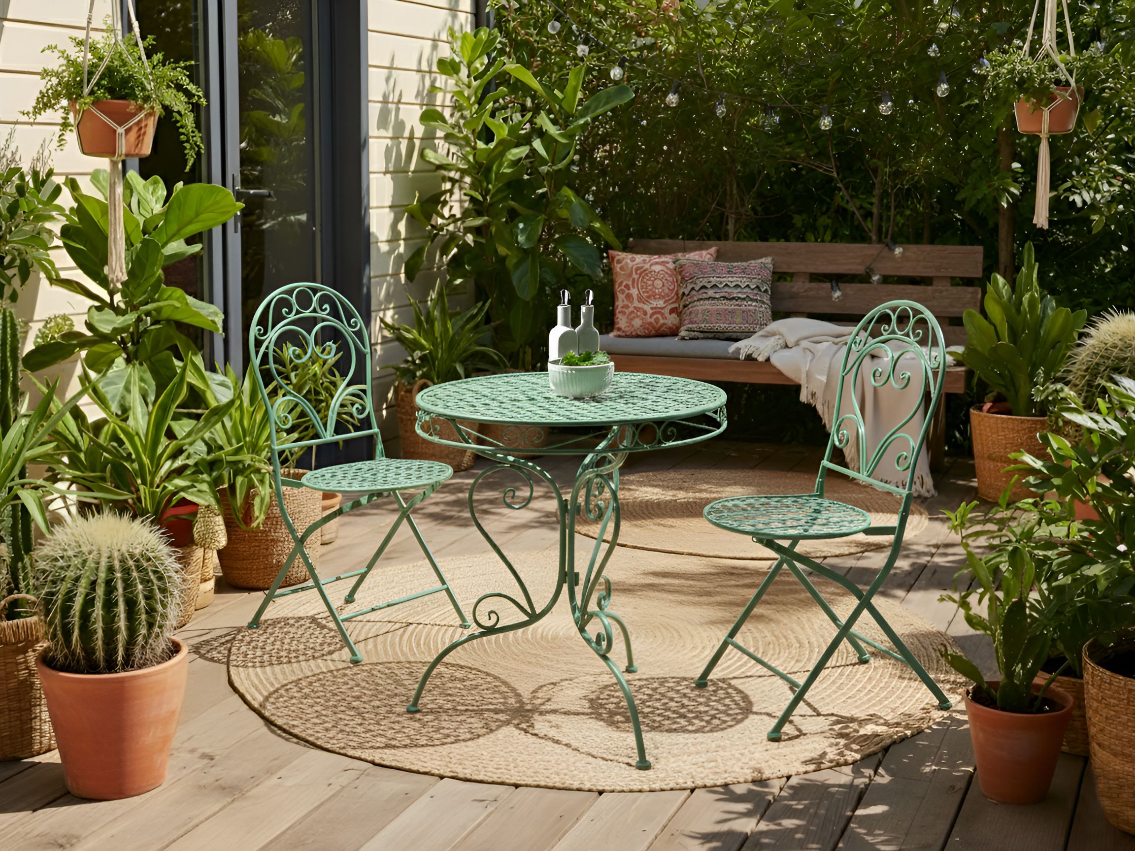 Bistro Table ALBINIA 70 cm 70 cm Metal Green