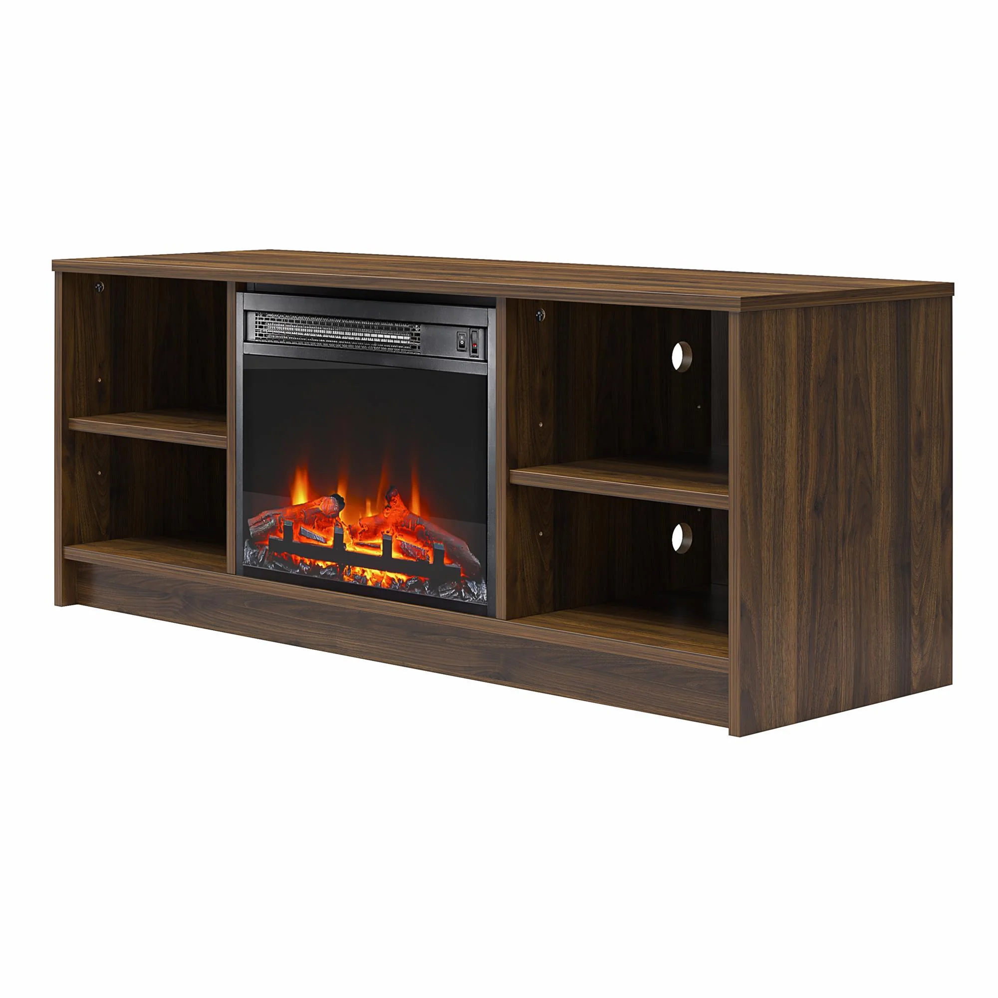 Mainstays Fireplace TV Stand, for TVs up to 55", Black Oak - Image 35