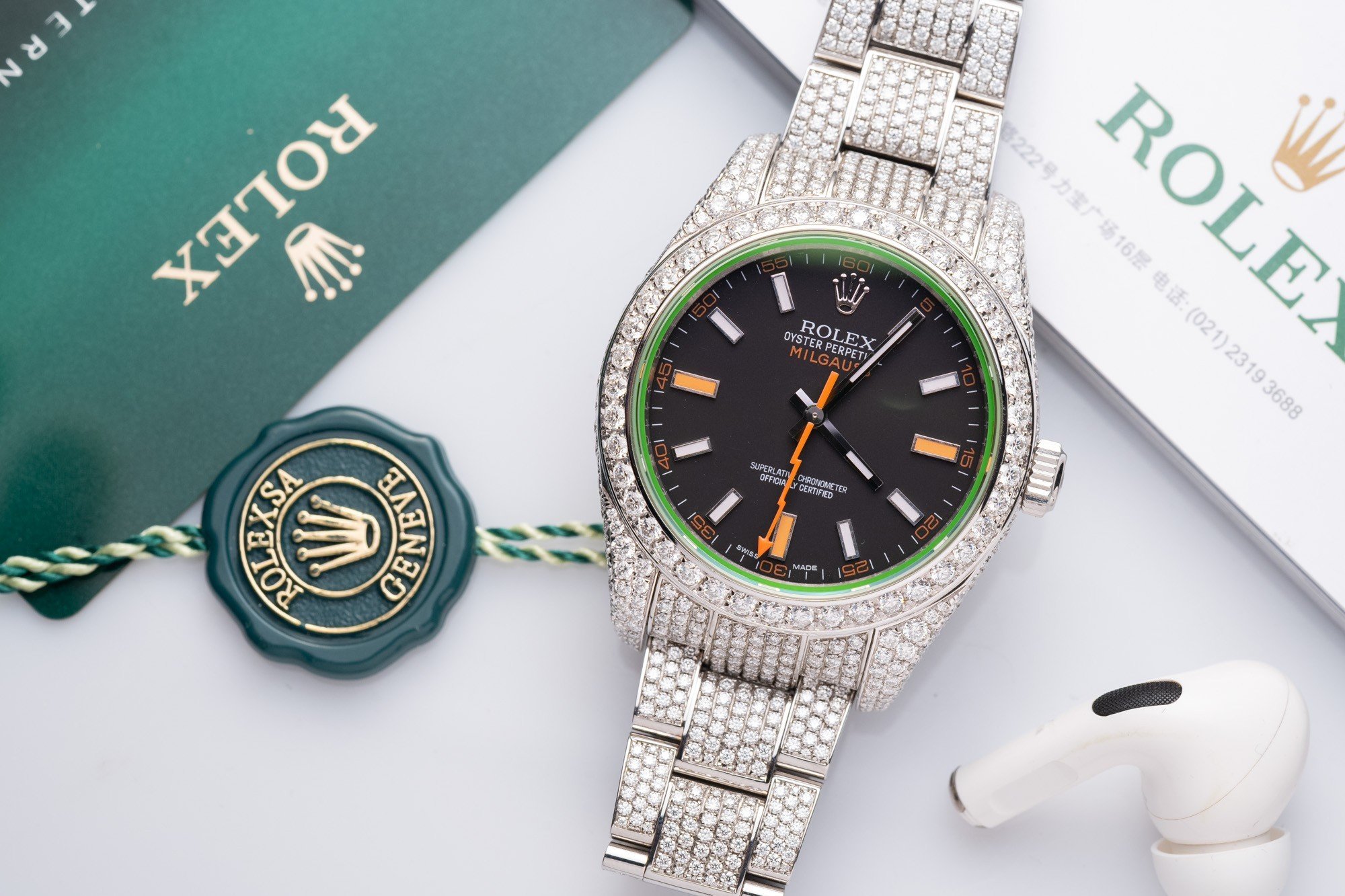 Rolex DateJust Replica 1:1 Watch Full Diamond Moissanite 41mm - Elite Watch Atelier
