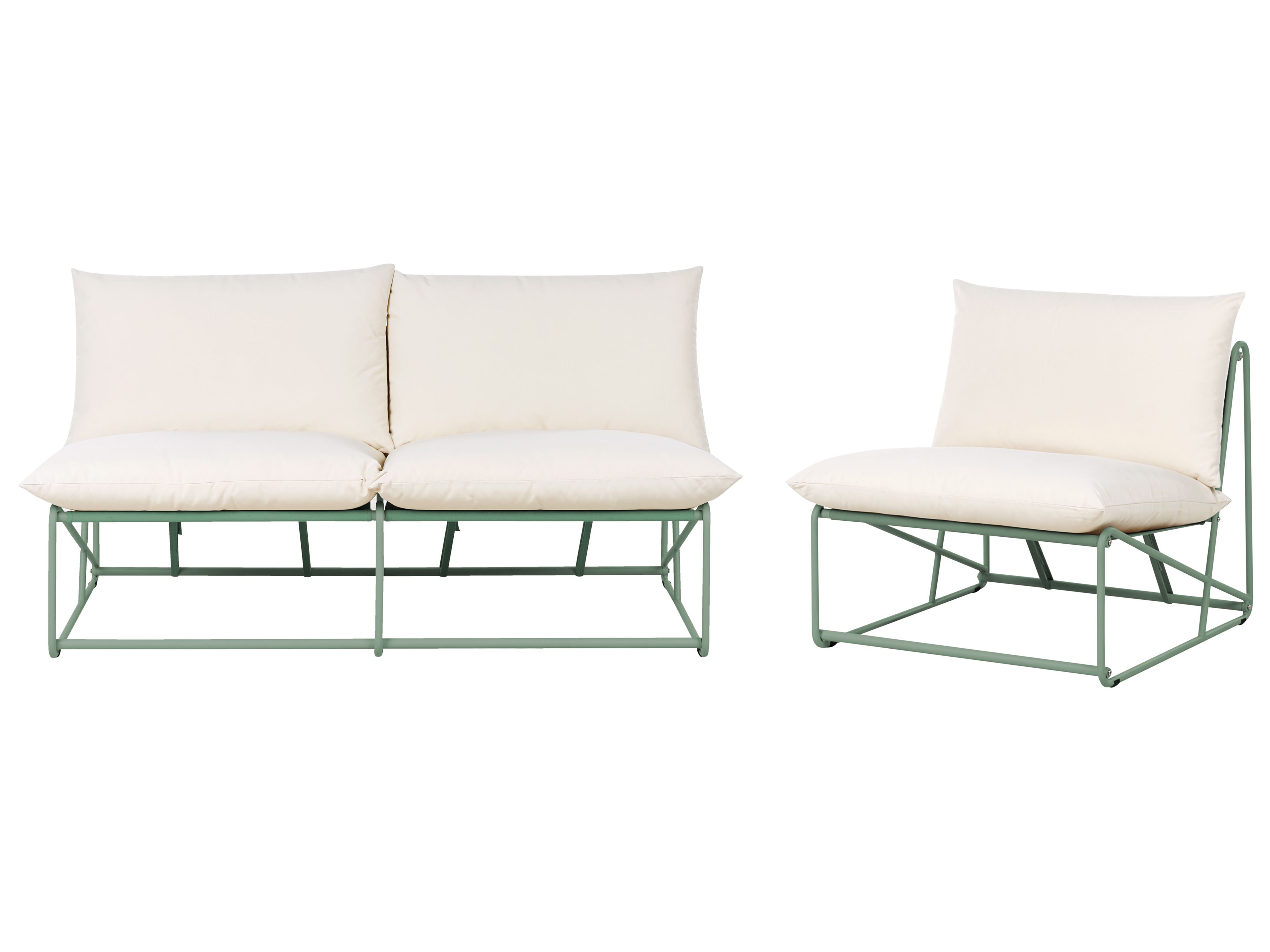 Garden Sofa Set 3 Seater PICO Metal Green
