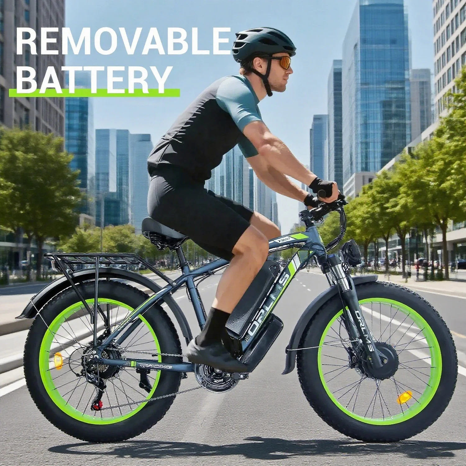 5000w Peak Dual Motor Electric Bike, 26" Fat Tire Shimano 21 Speed 45 MPH Commuter Mtb, 60V 25AH Front Suspension Ebike - Image 6