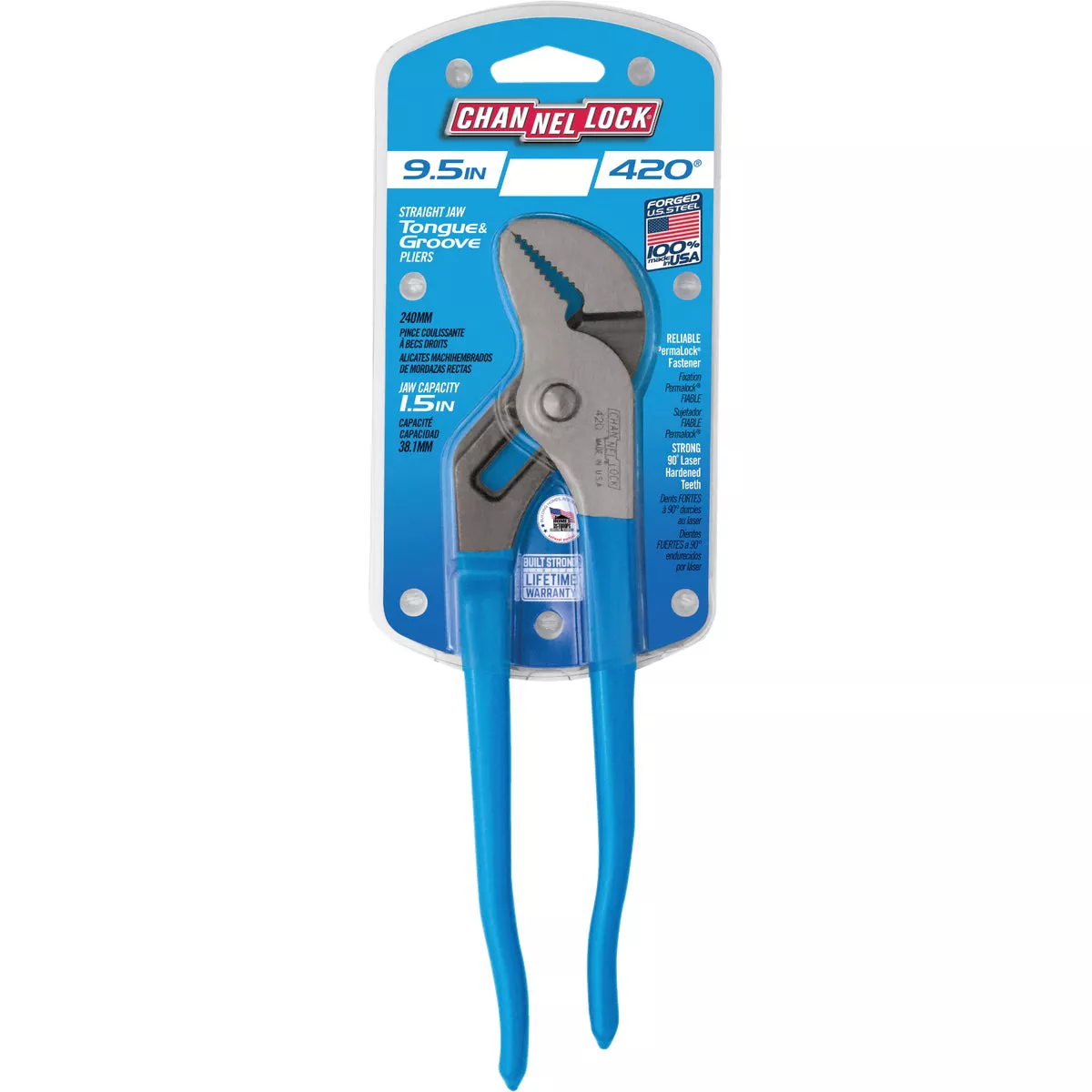 Channellock 9-1/2 In. Straight Jaw Groove Joint Pliers