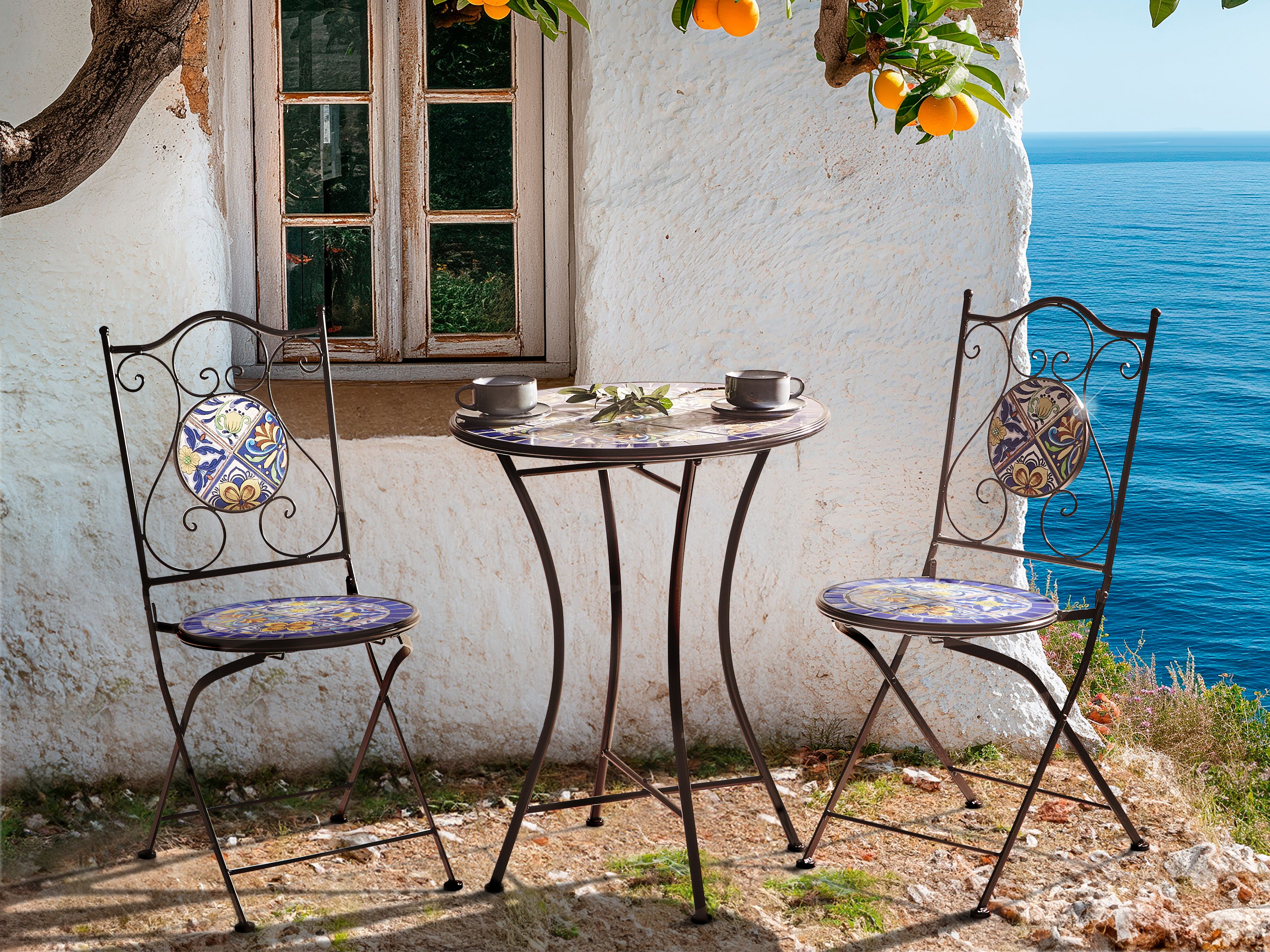 Bistro Table CORIANO 60 cm 60 cm Metal Black