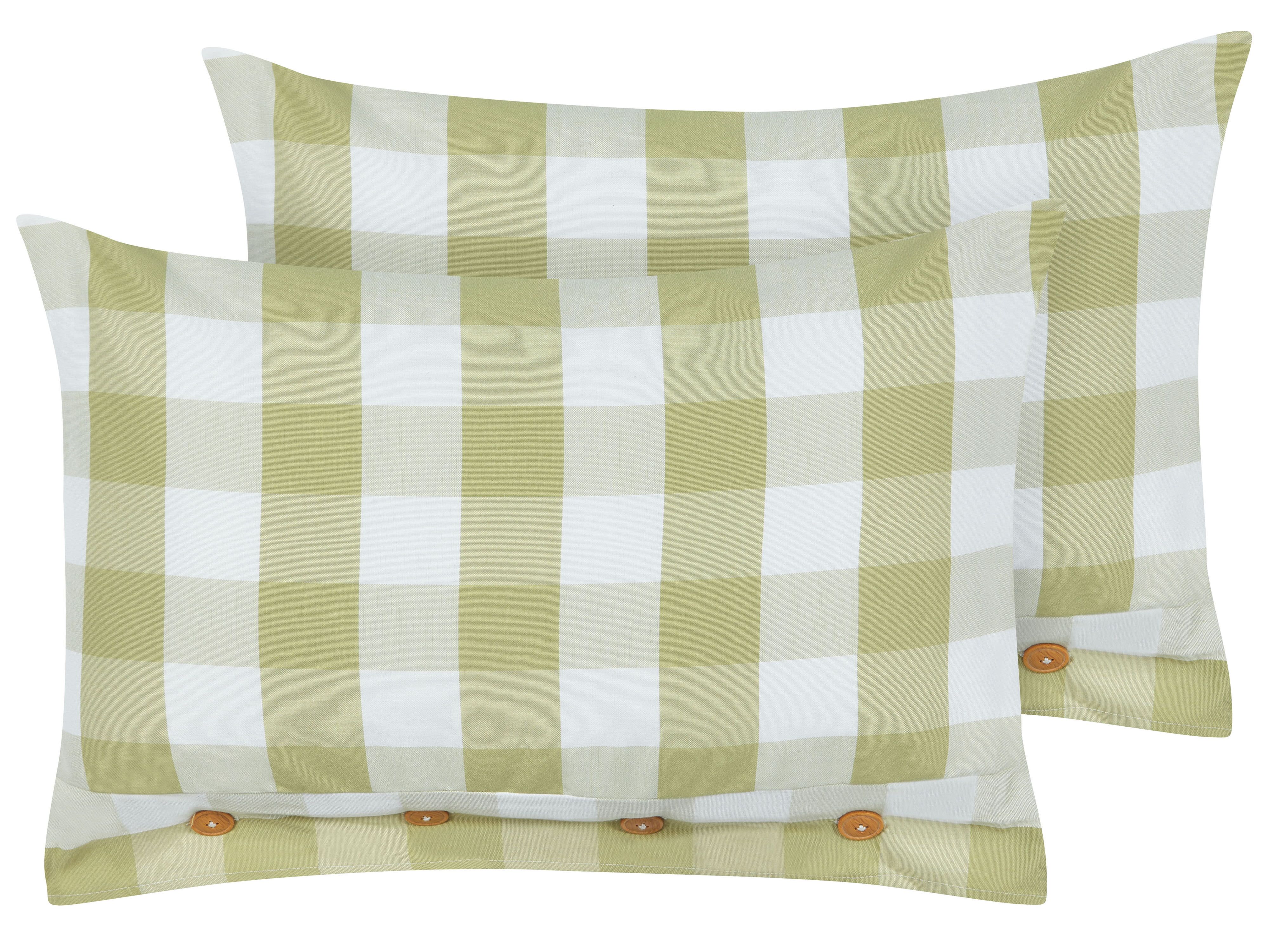Set of 2 Decorative Cushions TAMNINE 40 x 60 cm Light Green Checked
