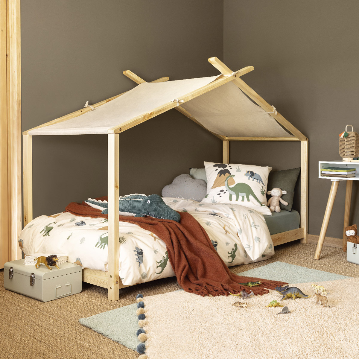 Kids tent bed "Ilan" Beige, 90x190 cm