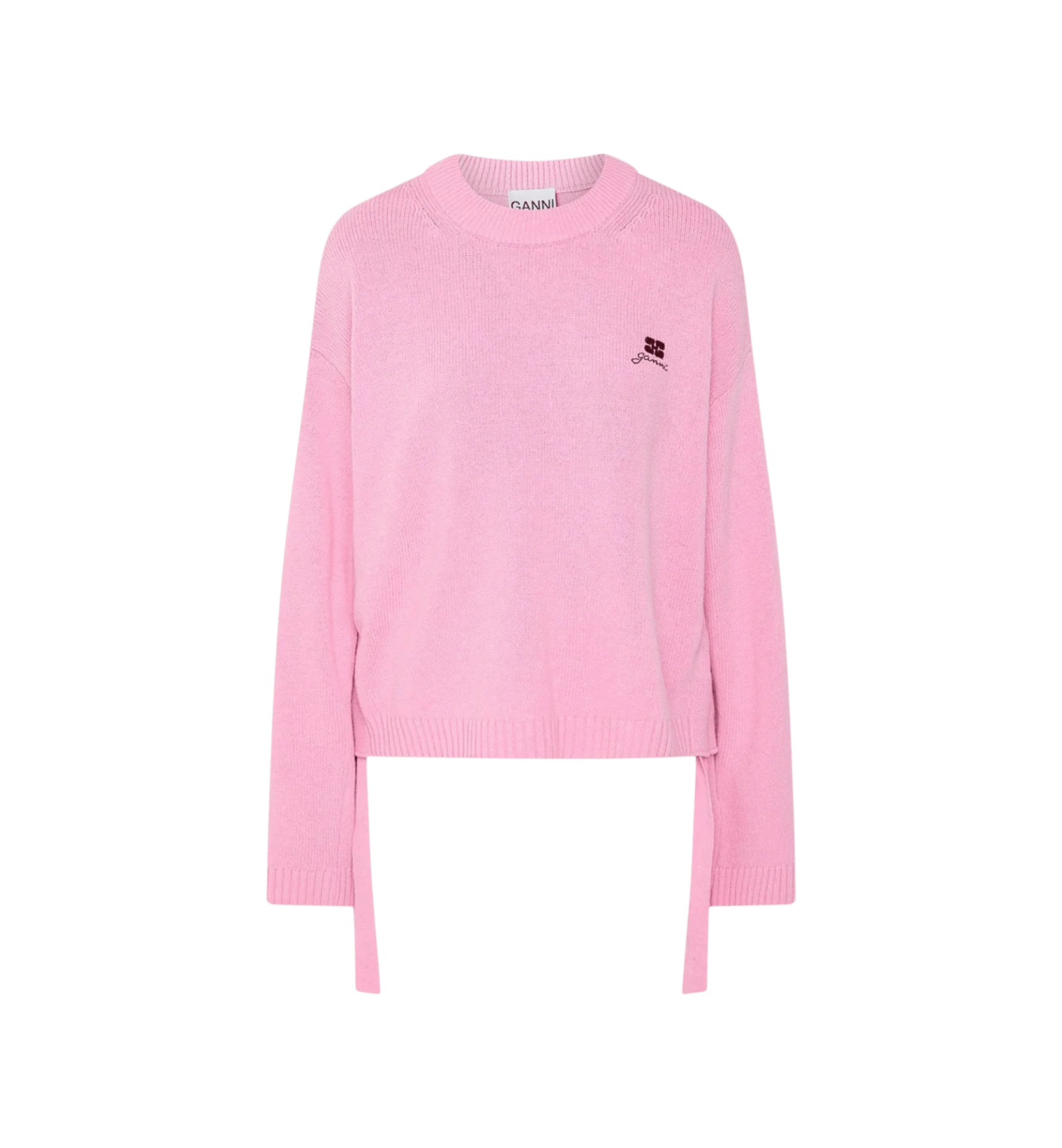 GANNI Future Wool Knit Crewneck Sweater