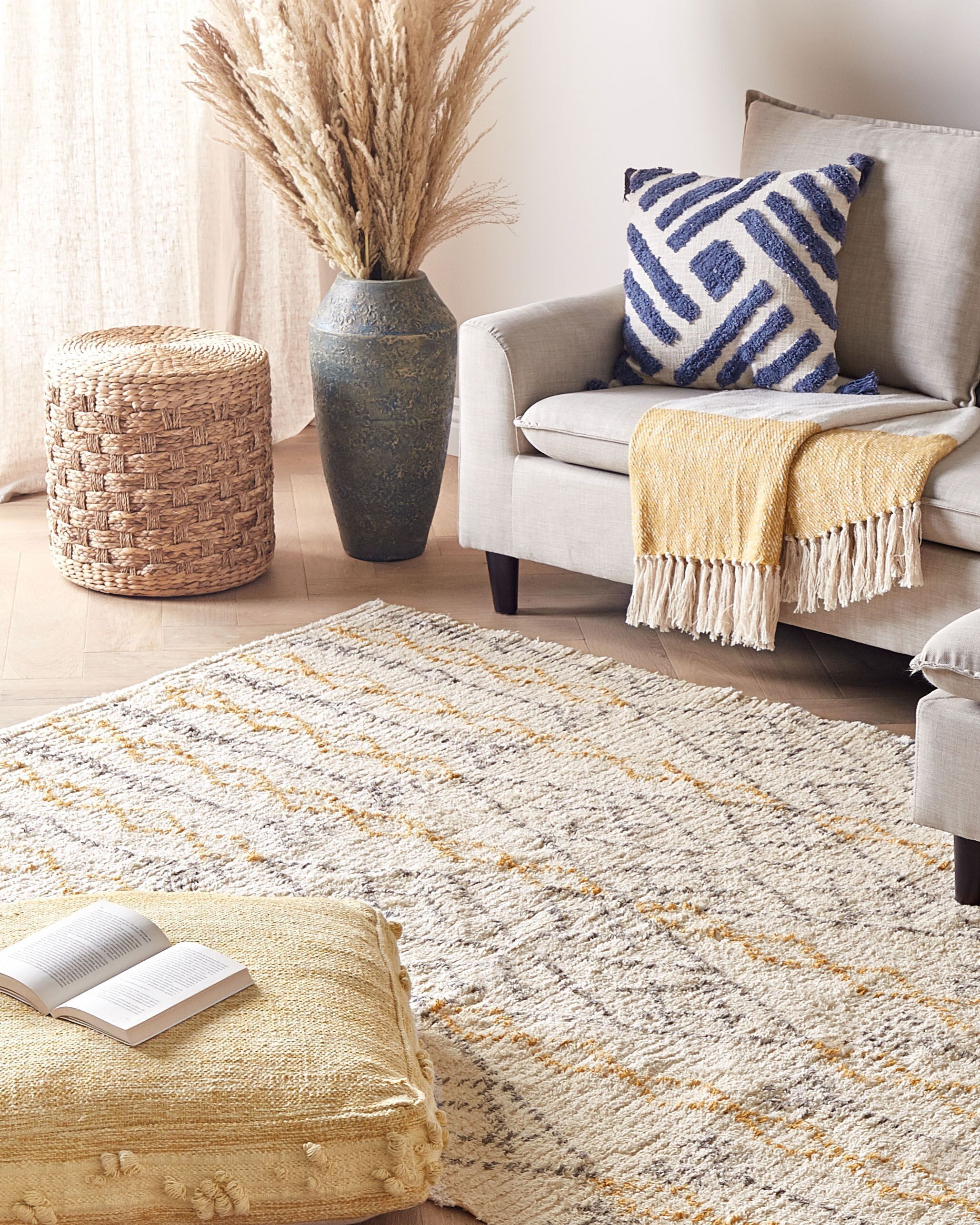 Rug KADAPA Beige 160 x 230 cm Cotton