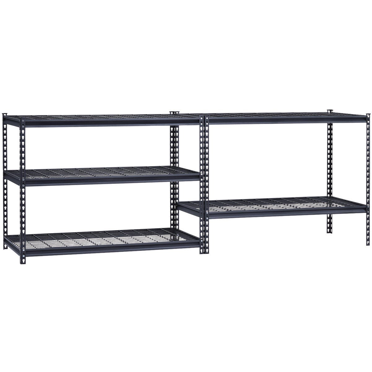 Muscle Rack 48 In. W x 24 In. D x 72 In. H 5-Tier Black Shelving Unit with Wire Shelf