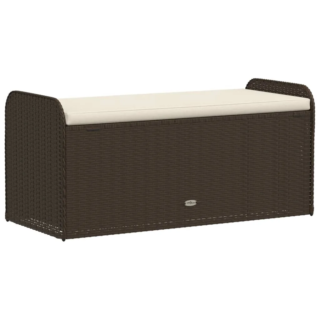 vidaXL Storage Bench with Cushion Outdoor Garden Seat Furniture Poly Rattan - Image 37