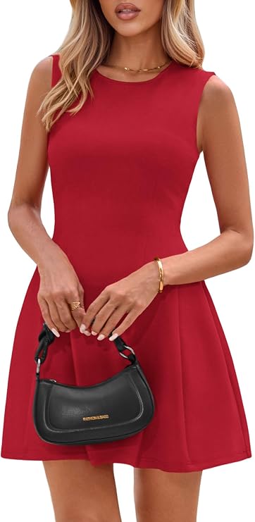 Women's Short Summer Dress - Red