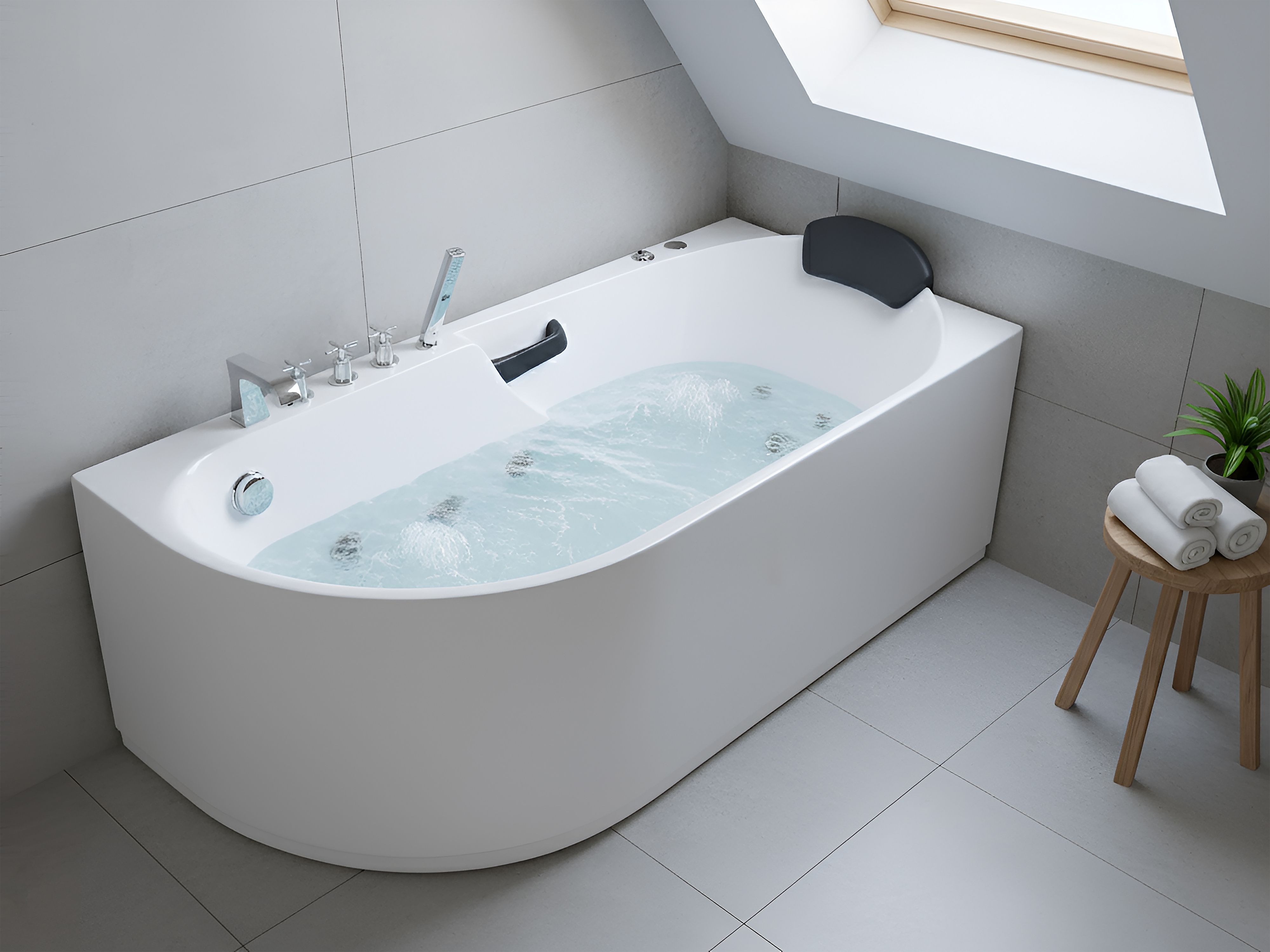 Hot Tub SAYULA Left Hand 1700 x 800 mm White