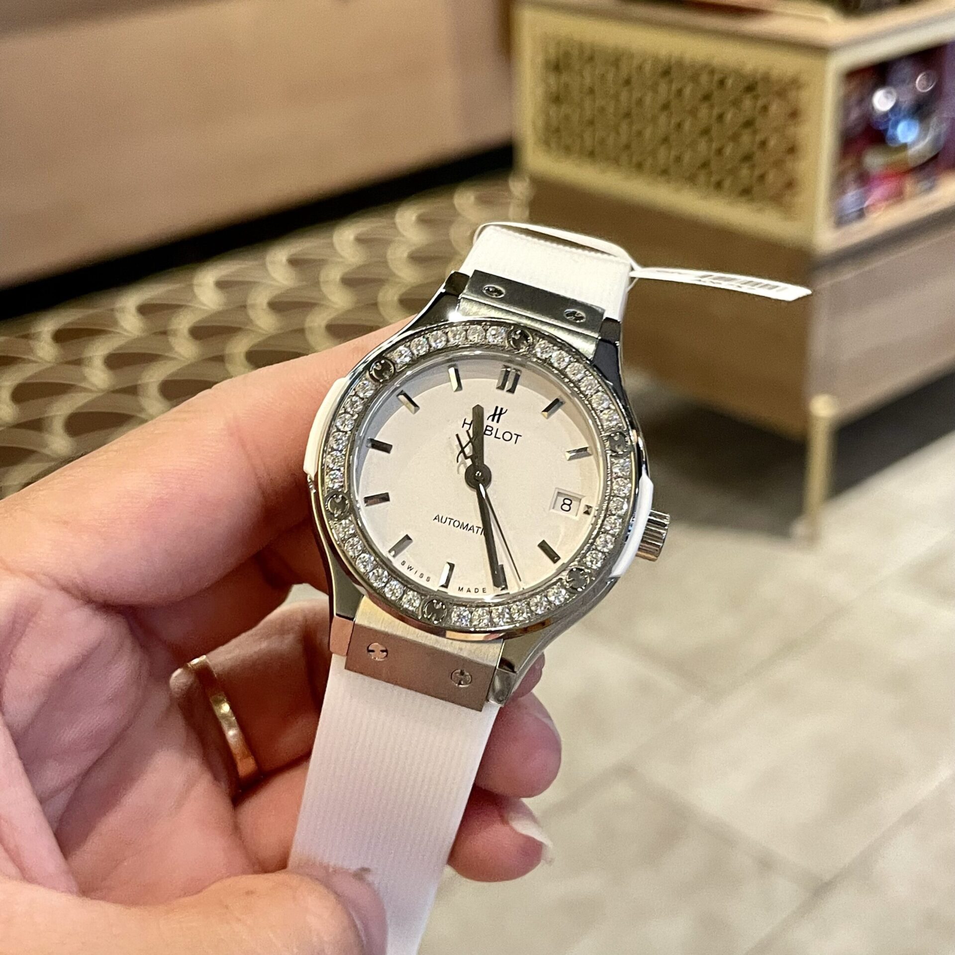 Hublot Replica Watch Classic Fusion White Dial Custom Moissanite Diamonds 38mm - Top club