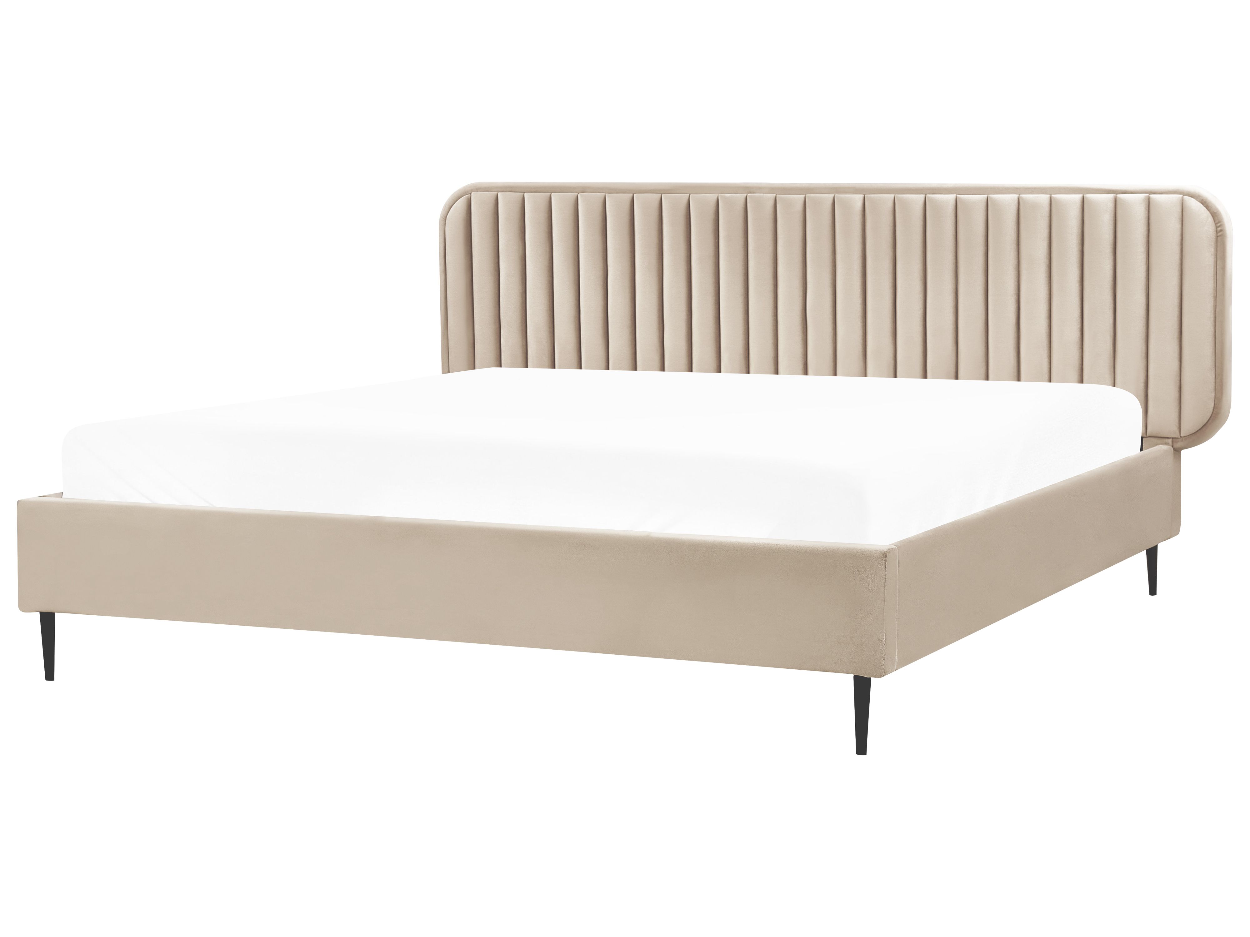 Bed Velvet BRIN 180 x 200 cm (EU Super King) Taupe