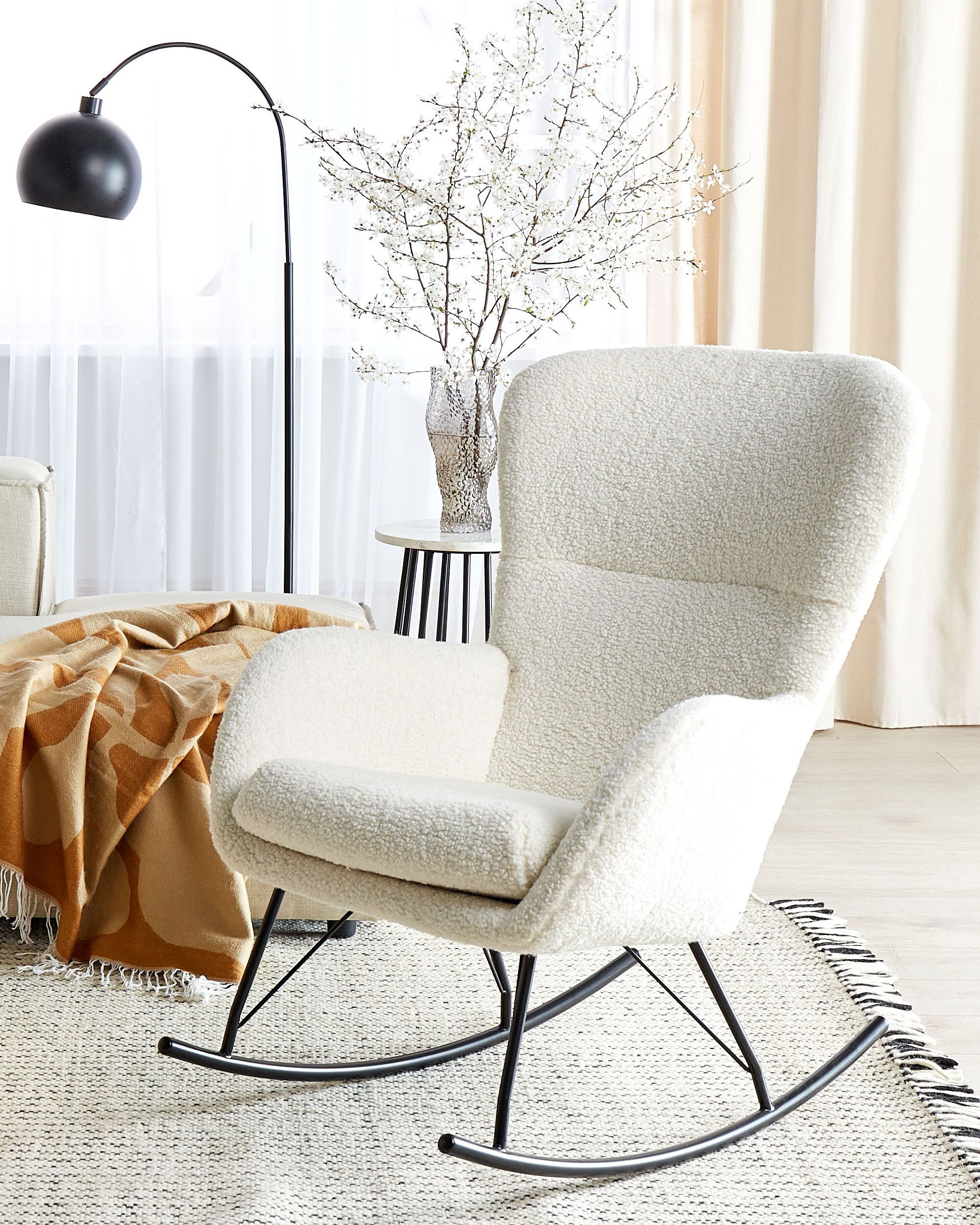 Rocking Chair ANASET Boucle Light Beige
