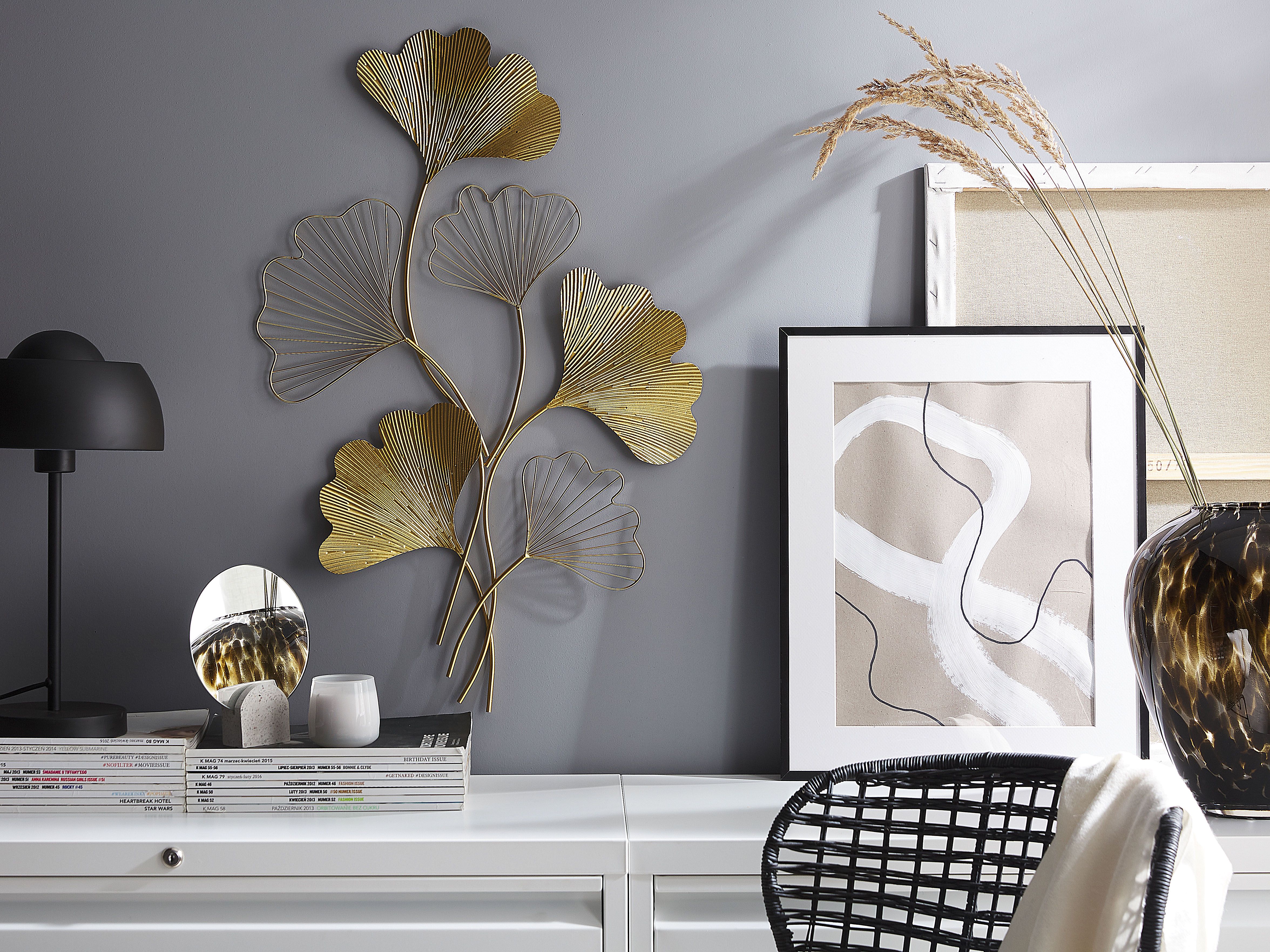 Wall Decor Flower INDIUM Metal 79 cm Gold