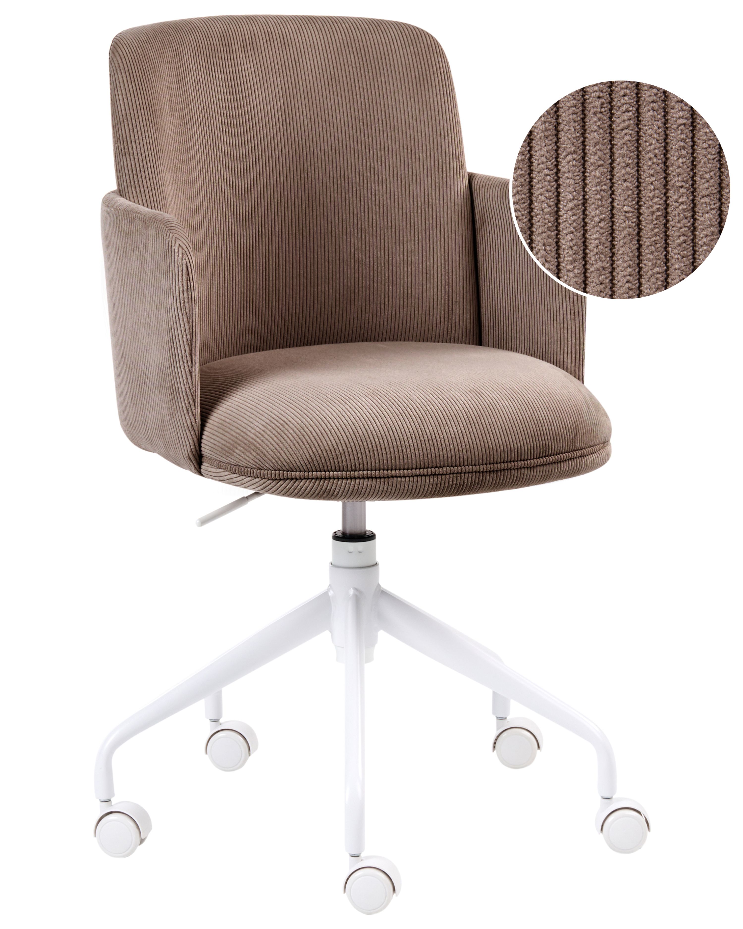 Office Chair DRYDEN Corduroy Brown