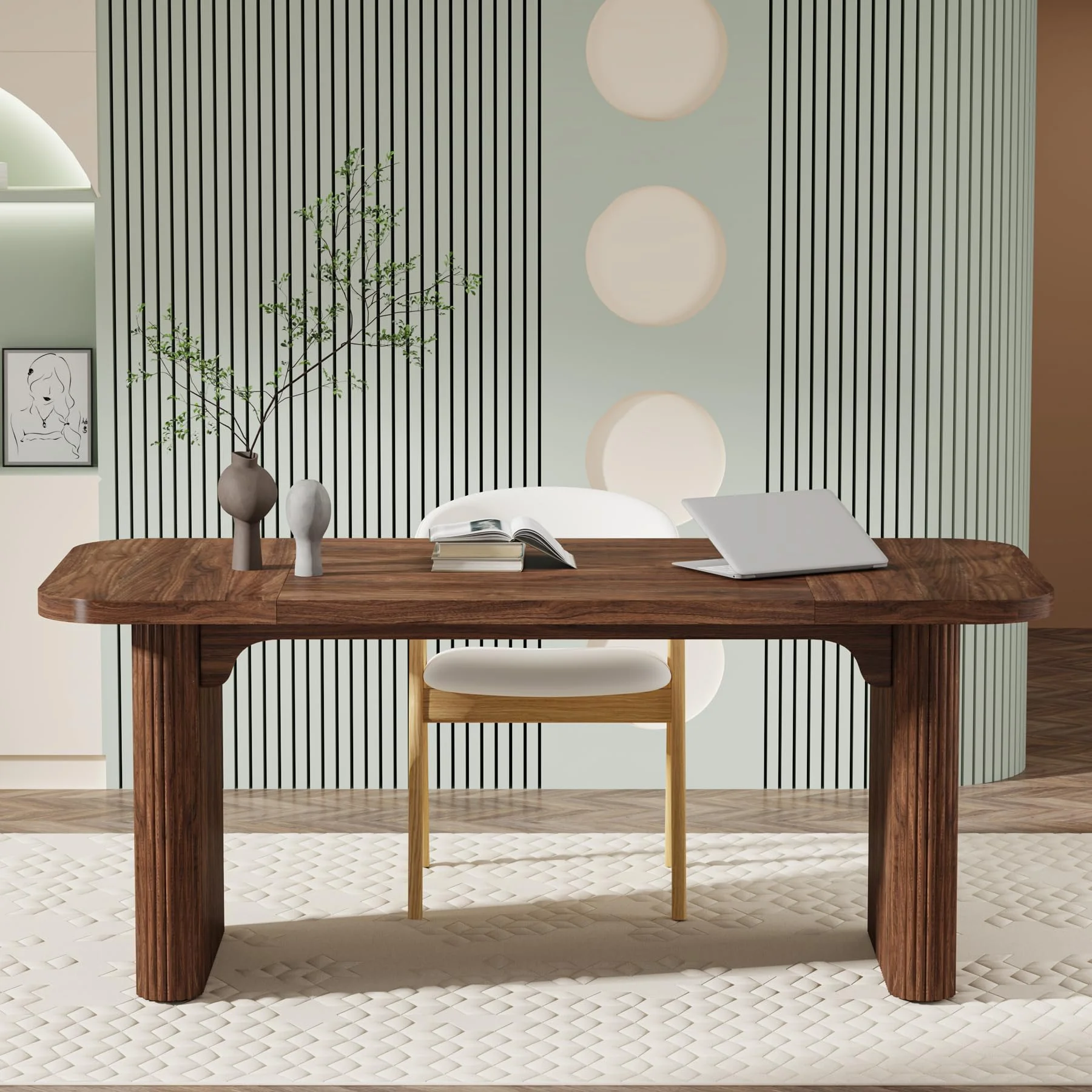 Tribesigns 63'' Computer Desk, Simple Rectangular Writing Table for Home Office Study Room Bedroom - Image 9