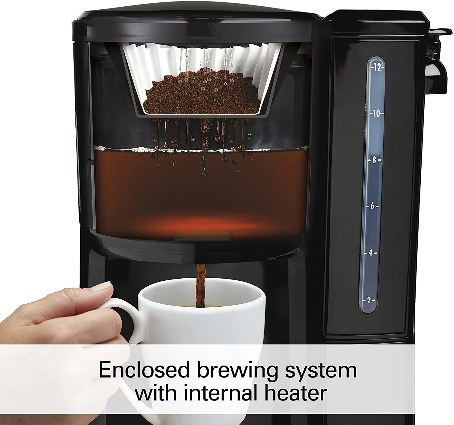 Hamilton Beach 12-Cup Coffee Maker, Programmable BrewStation Dispensing Coffee Machine, Black - Removable Reservoir (47900)