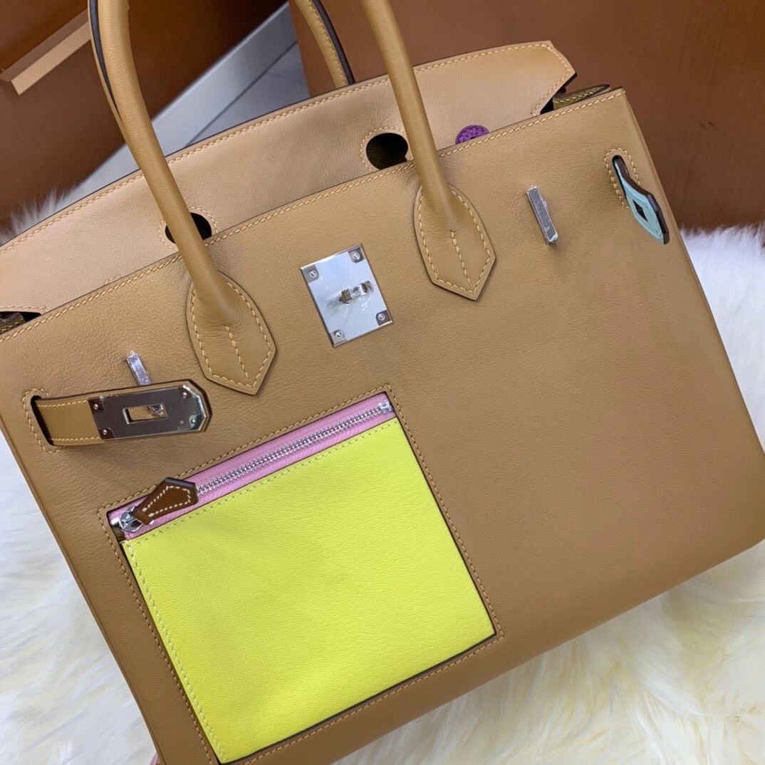 Hermes Birkin 30cm Swift Leather Silver Hardware