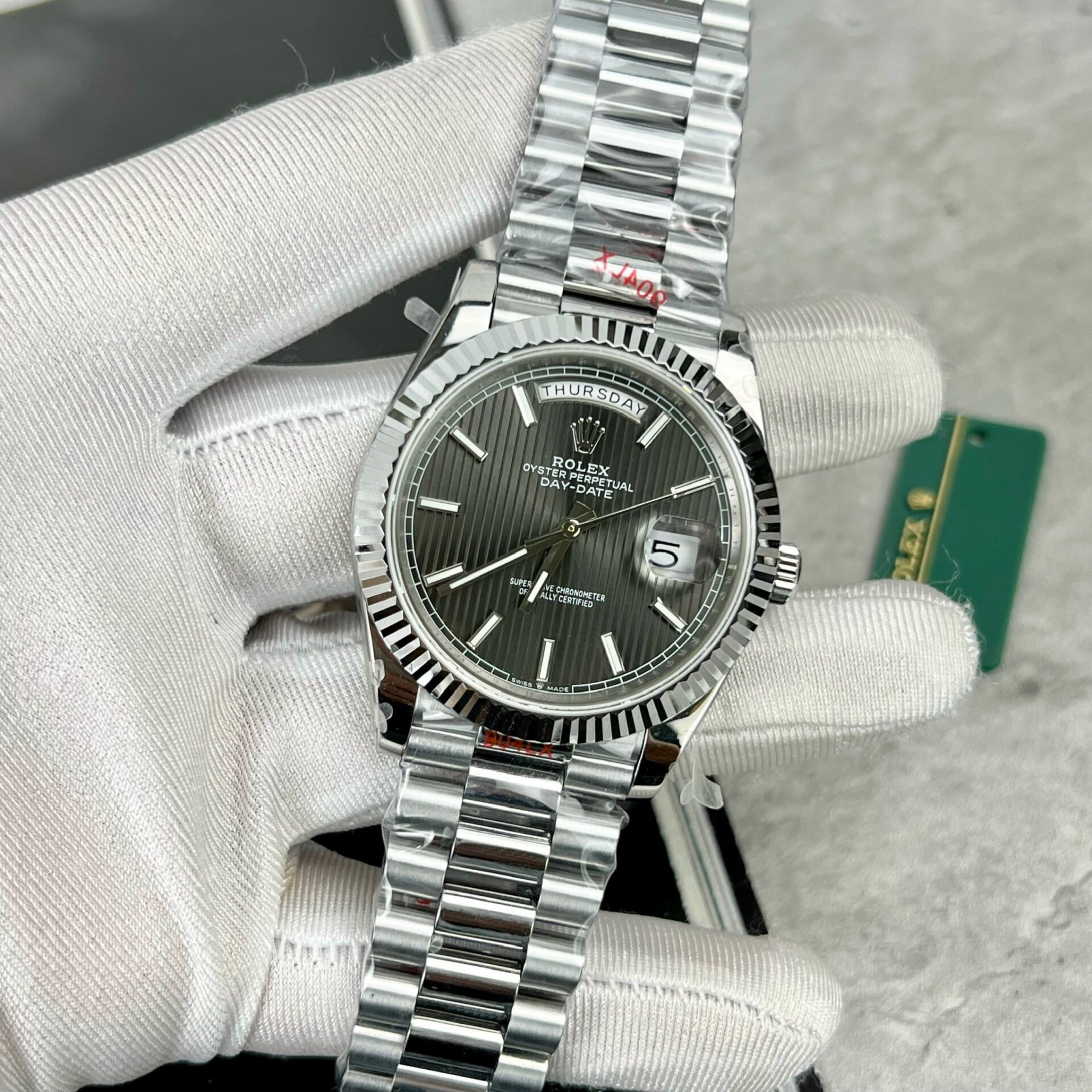Rolex Day-Date 228236 Replica 11 Watch Grey Dial GM Factory 40mm - Elite Watch Atelier