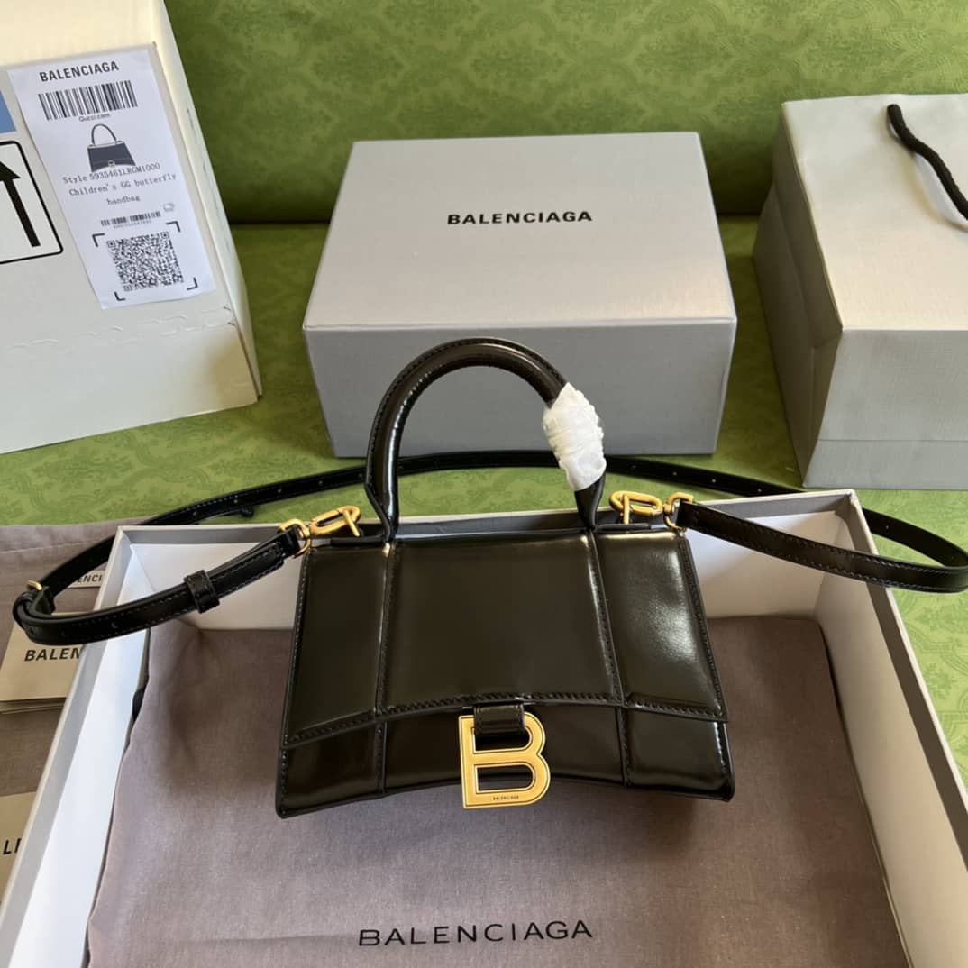 Balenciaga Hourglass Leather Top Handle Replica Bag - Replicaclubs