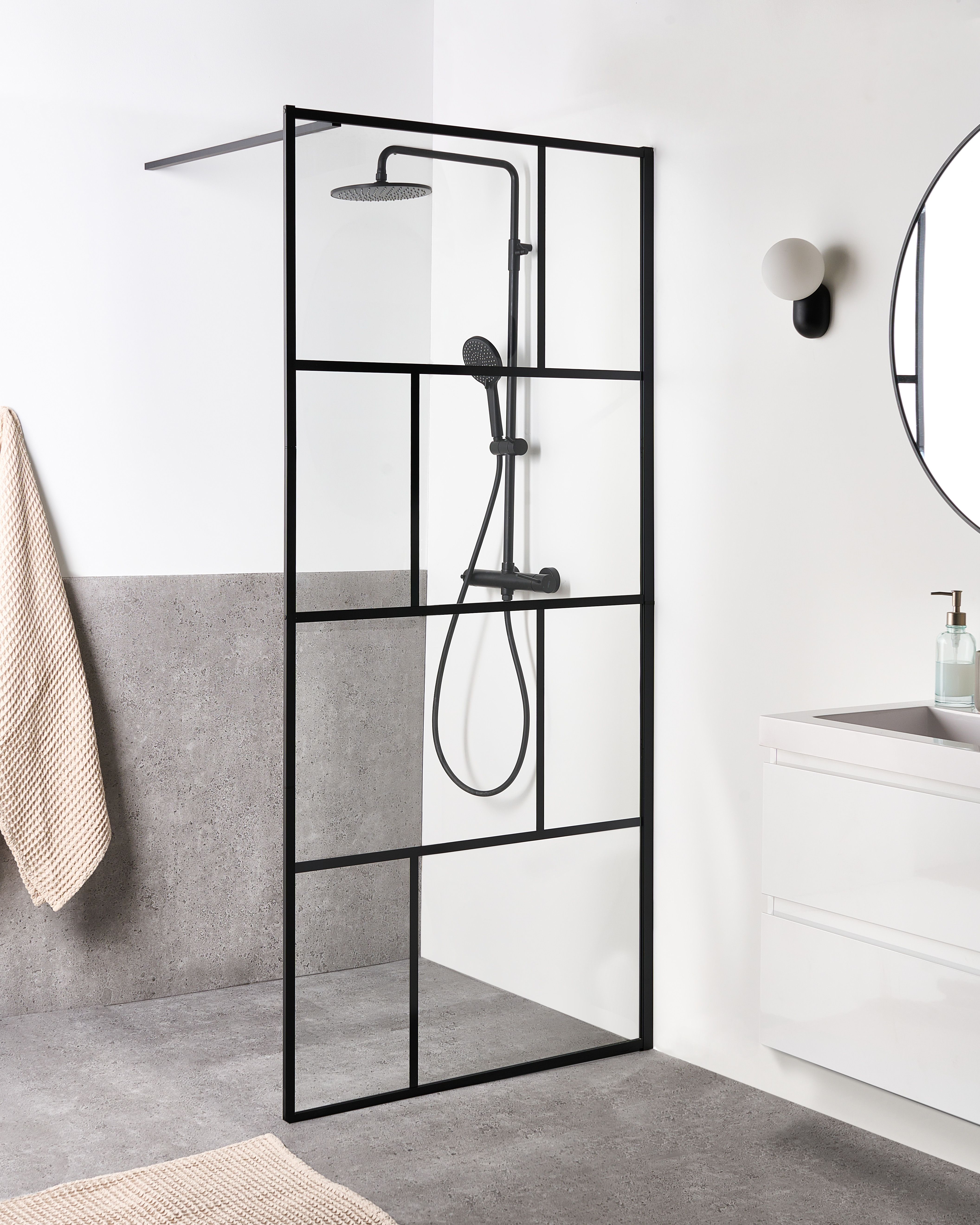 Shower Screen TAPAJOS 900 x 1950 mm Black