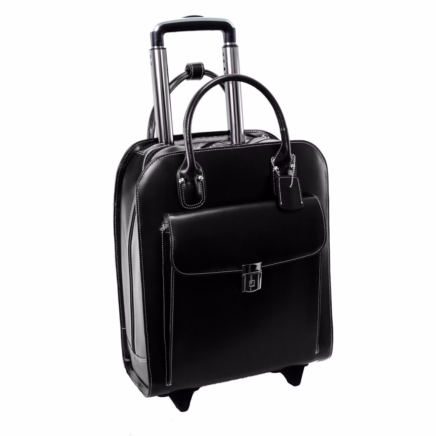 15.6 in. Uptown Leather Vertical Wheeled Ladies Briefcase, Red - 13.5 x 6 x 16 in. - Image 7