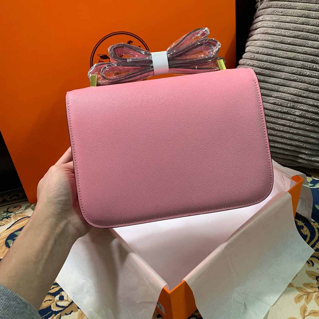 Replica Hermes Aaa-Constance Handbag 24Cm 19Cm Black/White/Pink1:1High-quality replica