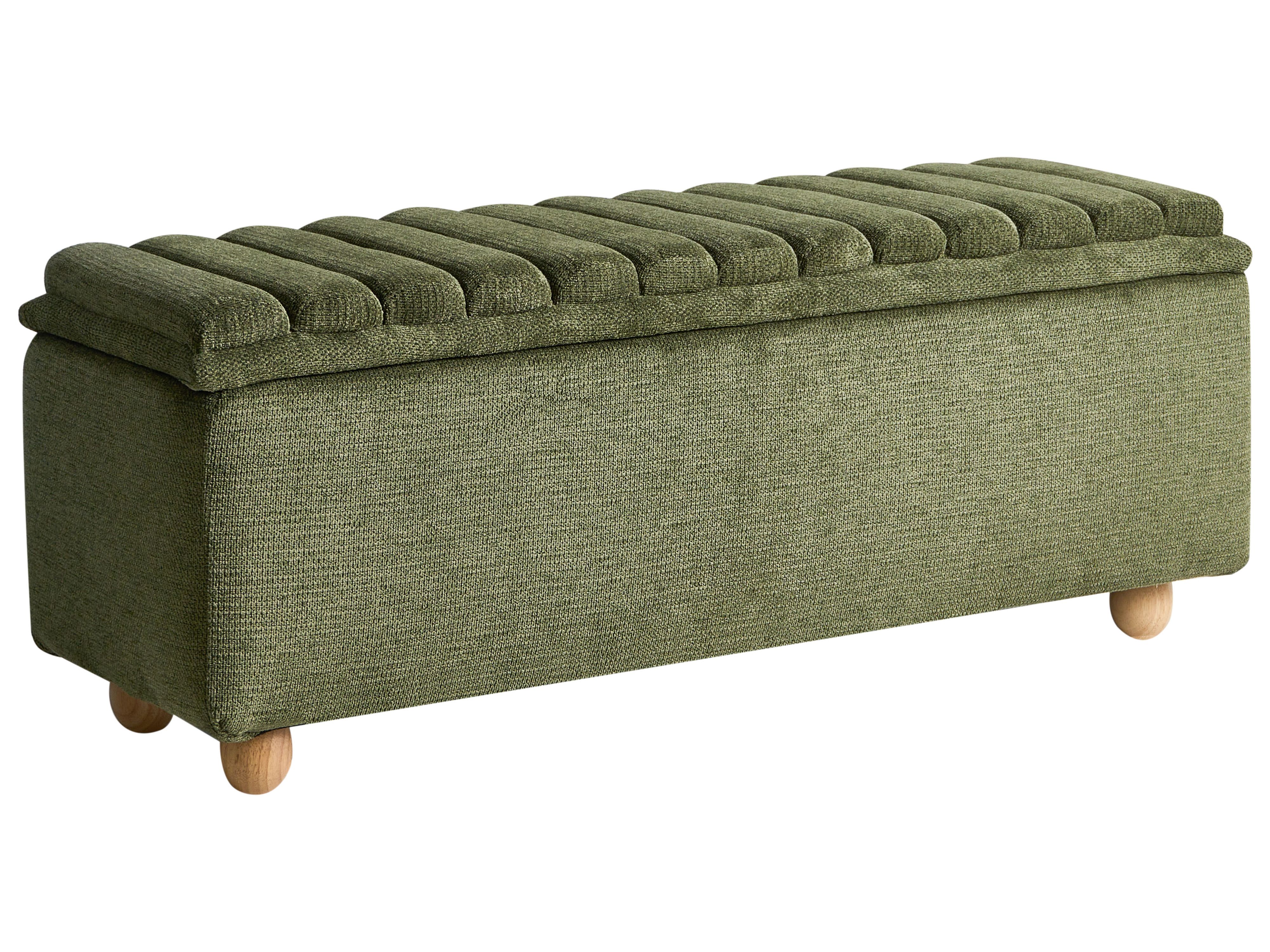 Upholstered Storage Bench SALIDA Fabric Green