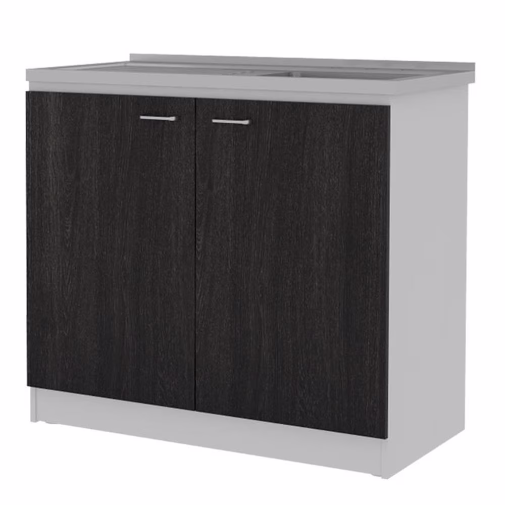 Pemberly Row White Modern Engineered Wood Napoles Utility Sink with Cabinet - Image 3