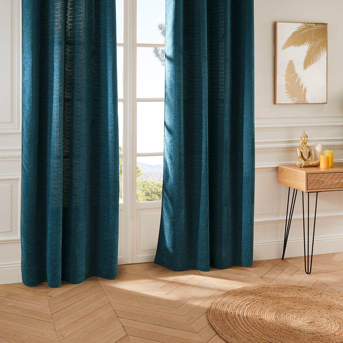 Curtain "Piliki" Metal, blue, 140x260 cm