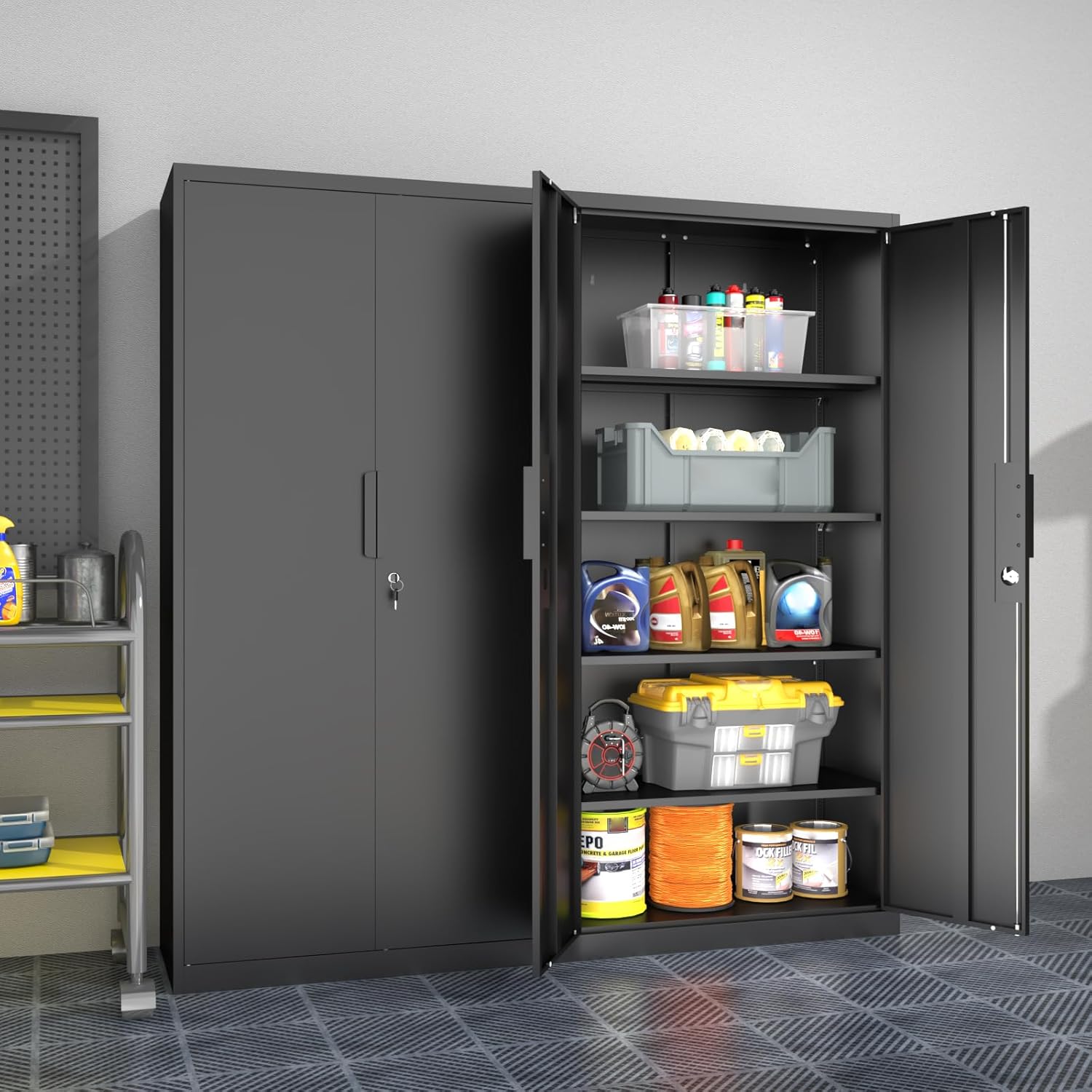 Metal Garage Storage Cabinet with Lock, 71