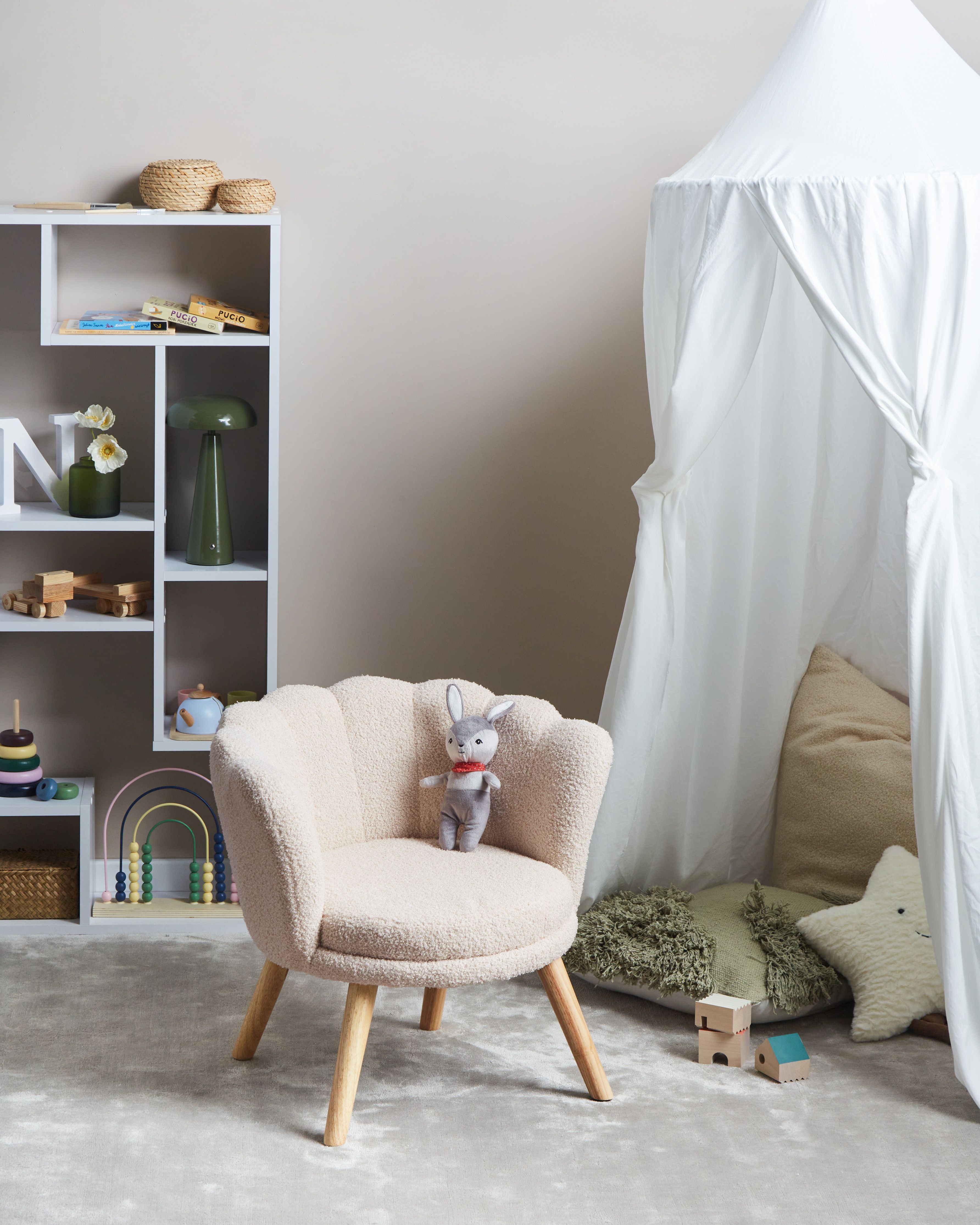 Kids Armchair HALBY Boucle Light Beige