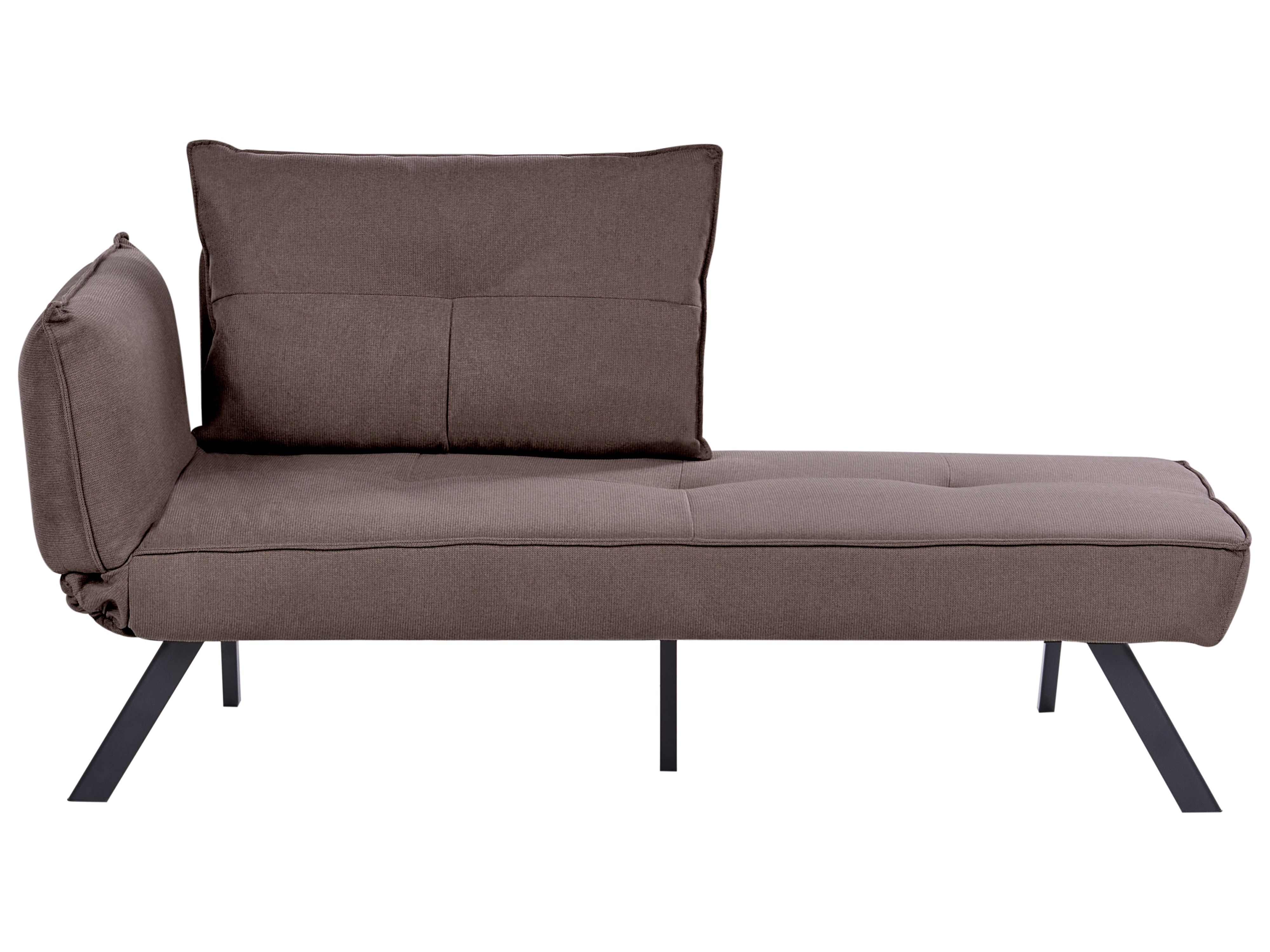 Left-Hand Chaise Lounge ROCAMADOUR Fabric Brown