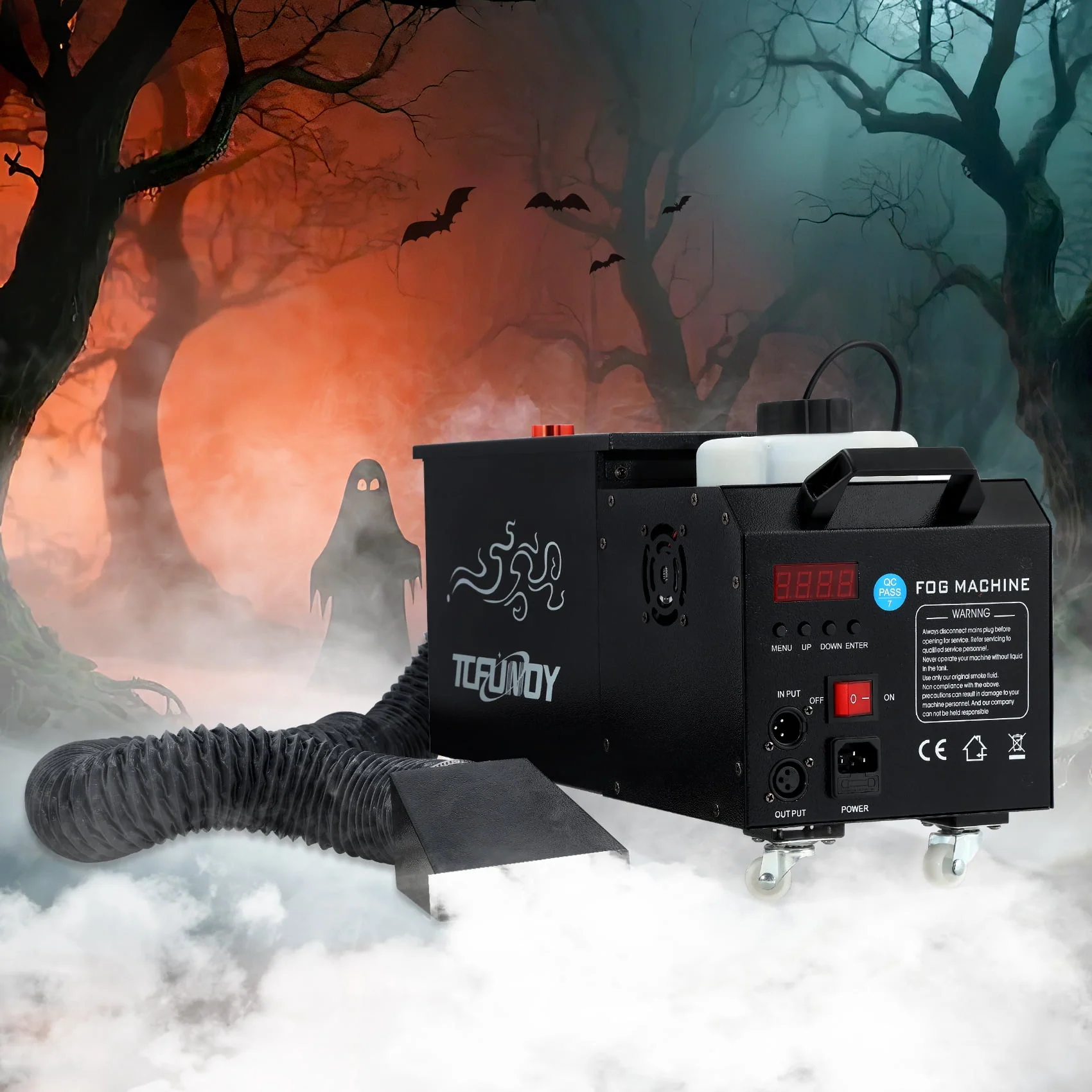 TCFUNDY 1500W Low Lying Fog Machine, Dry-Ice Effect Fogger w/ Tube, Ground Smoke Machine w/ DMX & Wireless Remote Control, Ideal Atmosphere Maker for Halloween, Parties, Weddings and Stage - Image 2 TCFUNDY 1500W Low Lying Fog Machine, Dry-Ice Effect Fogger w/ Tube, Ground Smoke Machine w/ DMX & Wireless Remote Control, Ideal Atmosphere Maker for Halloween, Parties, Weddings and Stage - Image 2