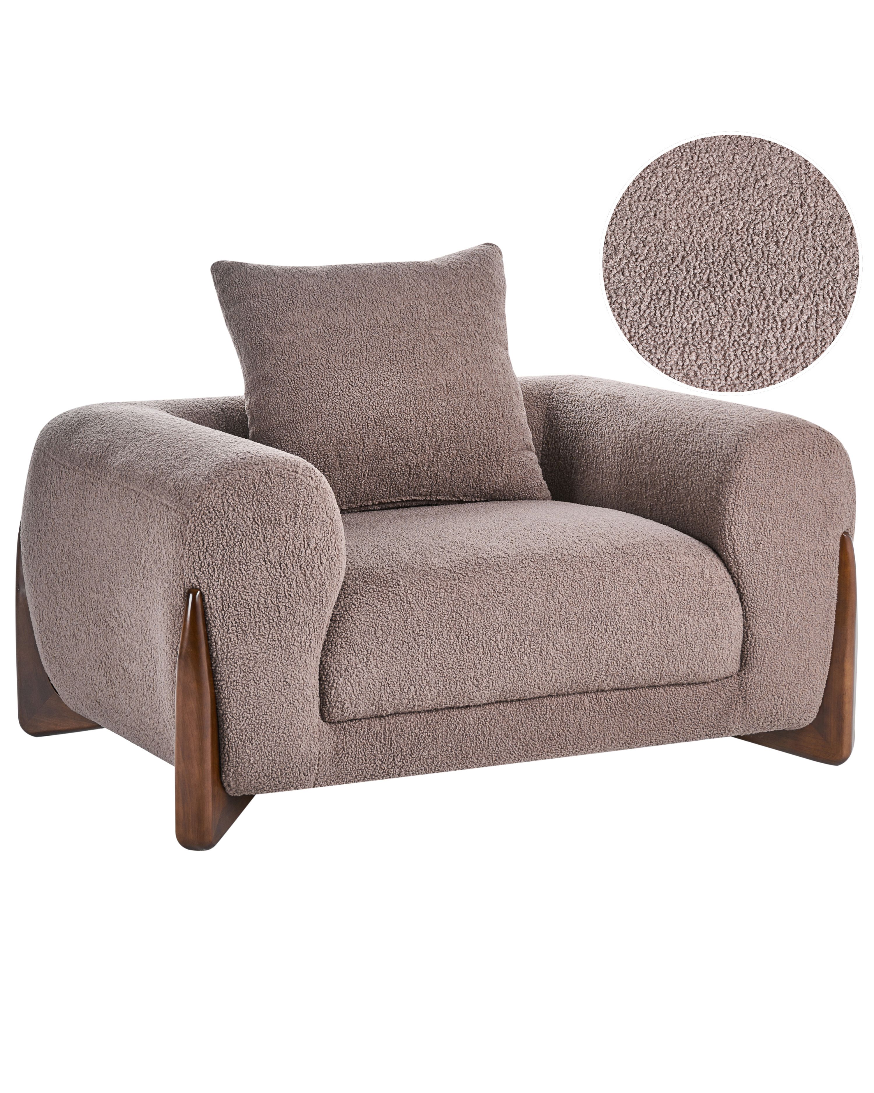 Armchair VINLIDEN Boucle Brown