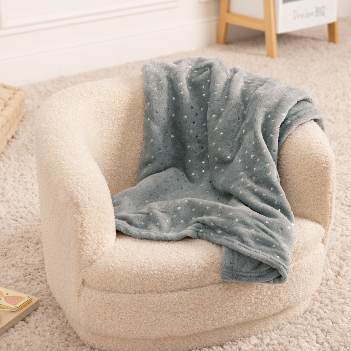 Plaid "Berlingot" flannel Blue, 75x100 cm