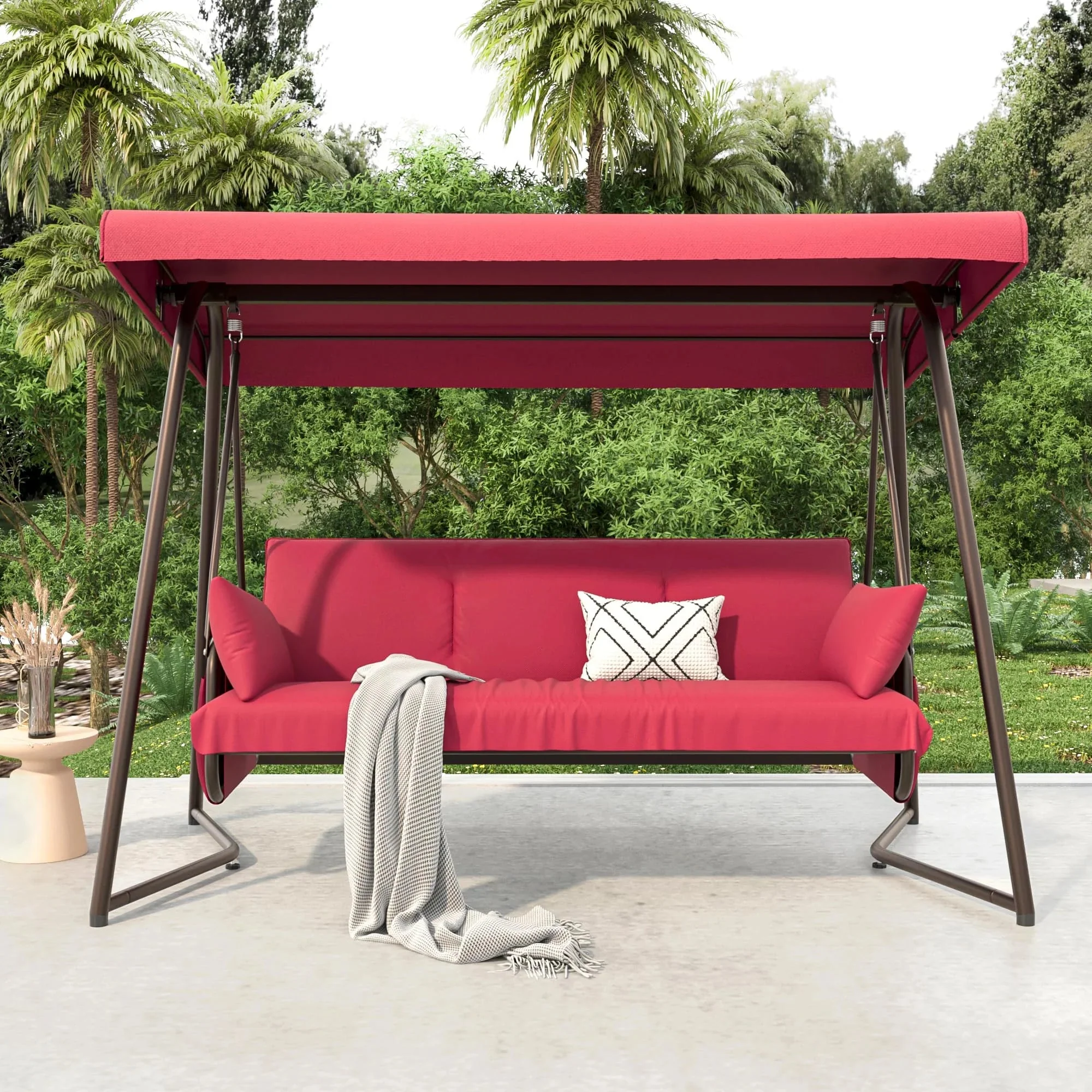 TQKVIPI 4 Person Outdoor Porch Swing Bed With Adjustable Backrest Canopy - 800 lbs Capacity - Image 17 TQKVIPI 4 Person Outdoor Porch Swing Bed With Adjustable Backrest Canopy - 800 lbs Capacity - Image 17