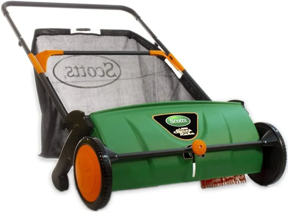 Scotts Push Lawn Sweeper, 26-Inch Sweeping Width, 3.6 Bushel Collection Bag - LSW70026S Scotts Push Lawn Sweeper, 26-Inch Sweeping Width, 3.6 Bushel Collection Bag - LSW70026S