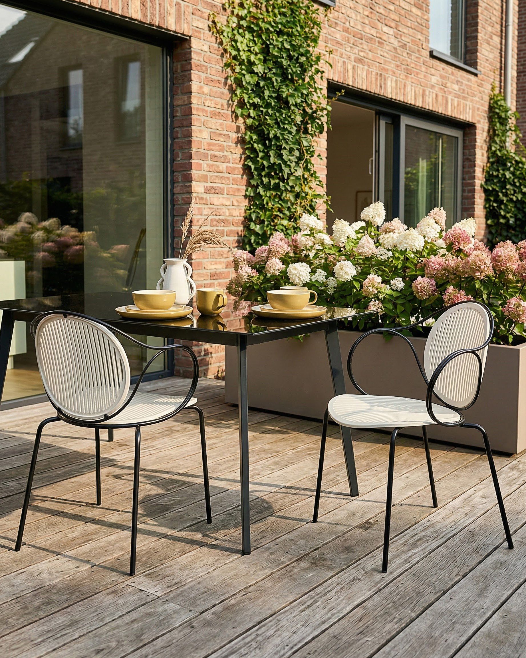 Set of 2 Garden Chairs IKARIA Metal Off-White