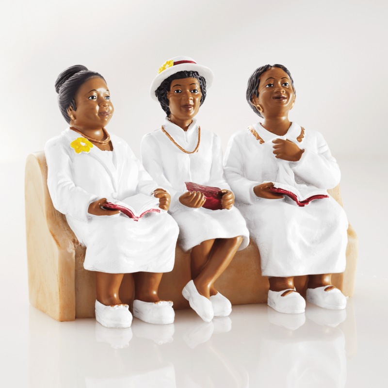 Church Pew Ladies Religious Collectible Figurine - MIDNIGHT VELVET CATALOG