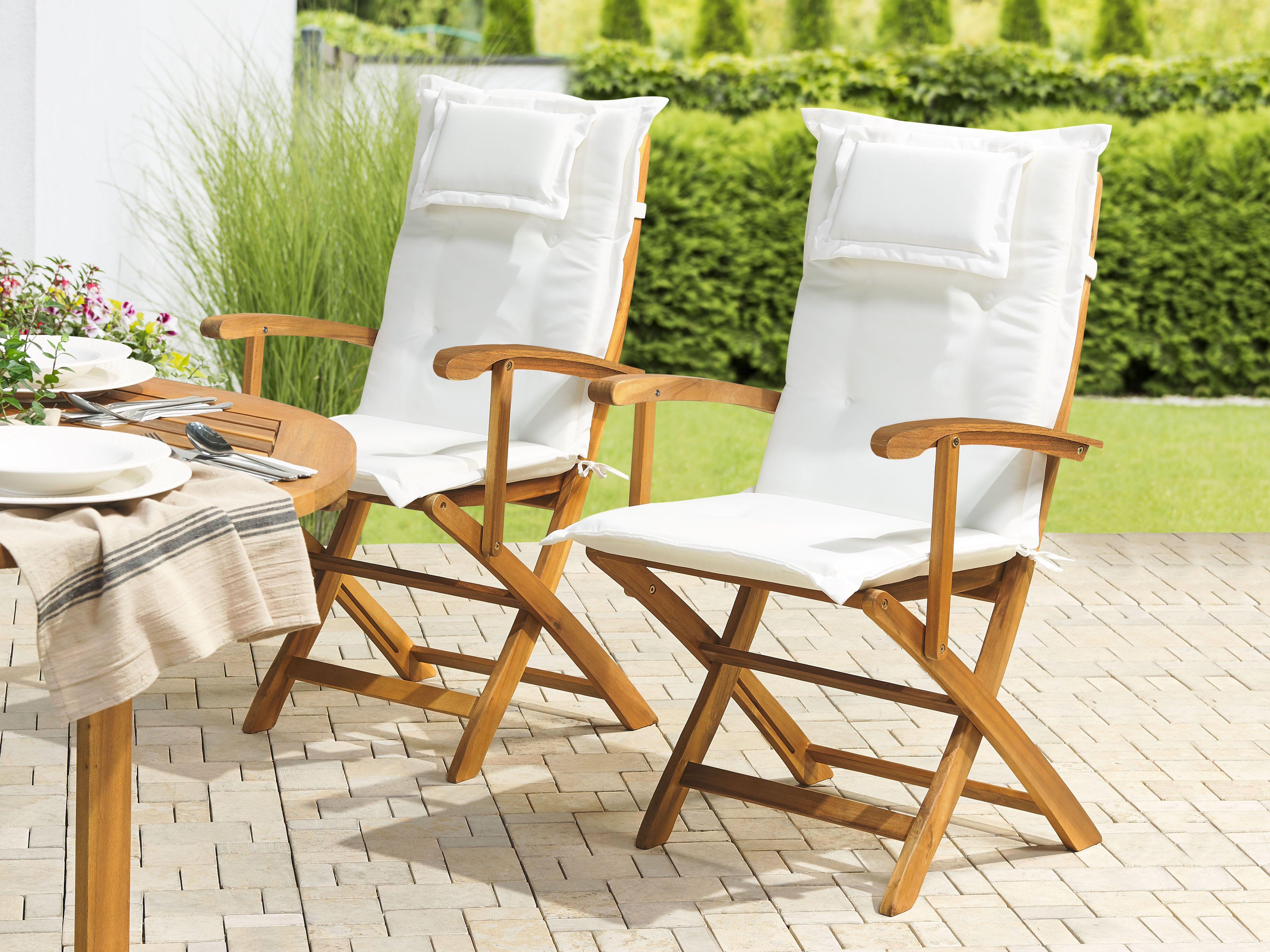 Set of 2 Back/Seat Cushions MAUI 40 x 54 cm Off-White