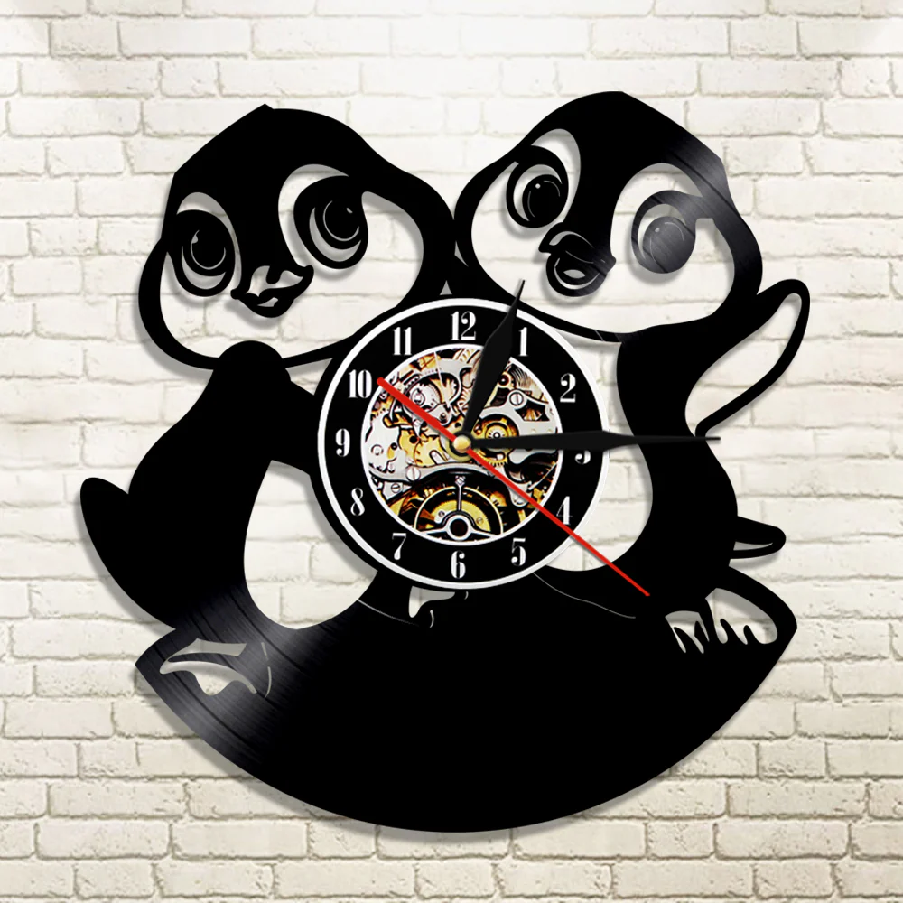 Funny Penguins Wall Clock