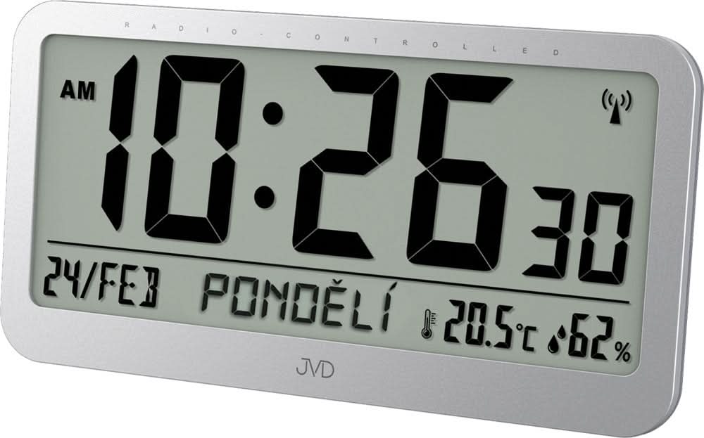 JVD Moderner Digital Radio Alarm Clock 20.2 cm Plastic • Funkgesteuert • Temperaturanzeige