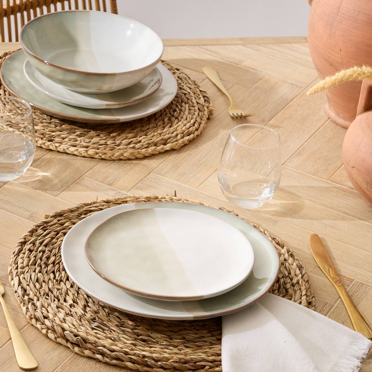 Dessert plate "Sahara" Stoneware (ceramic), D.20.5 cm, Beige